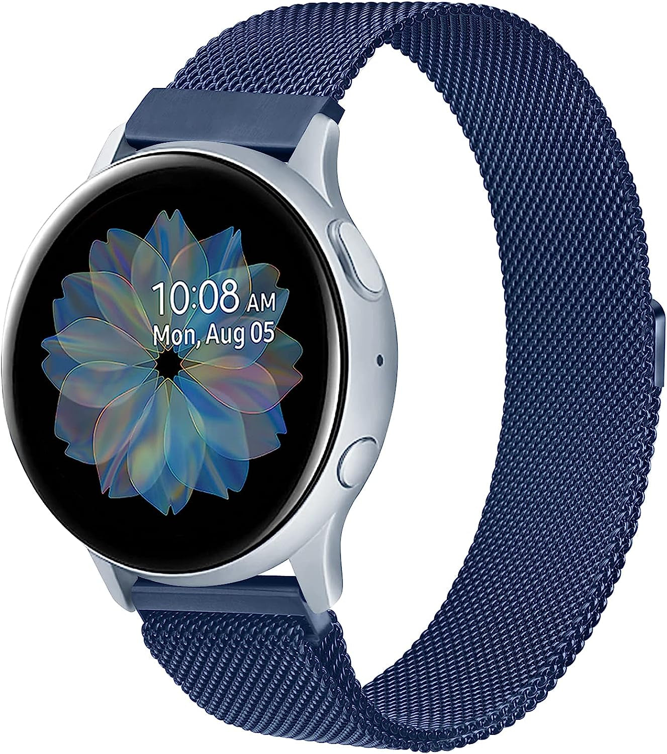 YILED Metal Bands for Samsung Galaxy Watch Active 2 40Mm 44Mm / Galaxy Watch Active, 20Mm Stainless Steel Mesh Watch Strap for Galaxy Watch 3 41Mm / Galaxy Watch 42Mm  YILED Navy Bule  