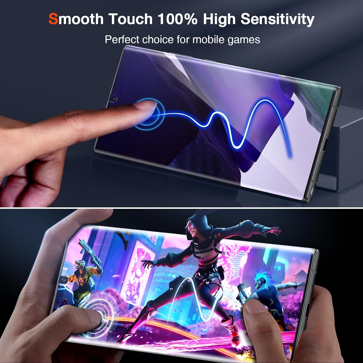 LK 3 Pack for Samsung Galaxy Note 20 Ultra Screen Protector [Not Glass] [Support Fingerprint Unlock] [Anti-Scratch] Bubble Free, 3D Curved Max Coverage Screen Protector for Note 20 Ultra  LK   