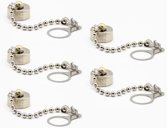 5Pcs GX12 Metal Dust Cap with Chain, GX12 Aviation Connector Plug Cover Circular Connector Protective Sleeve Waterproof Dust-Proof GX12 Lid (12)  FOWIUNYE   