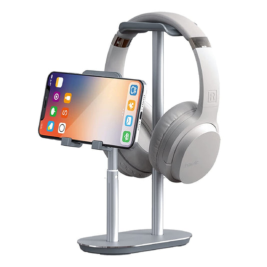 Havit Cell Phone and Gaming Headset Stand, Headphone Holder, Adjustable Phone Stands, Aluminum Desktop Headphone Holder for Desk, for 0.55'' Thick Smartphone Kindle Tablet  havit   