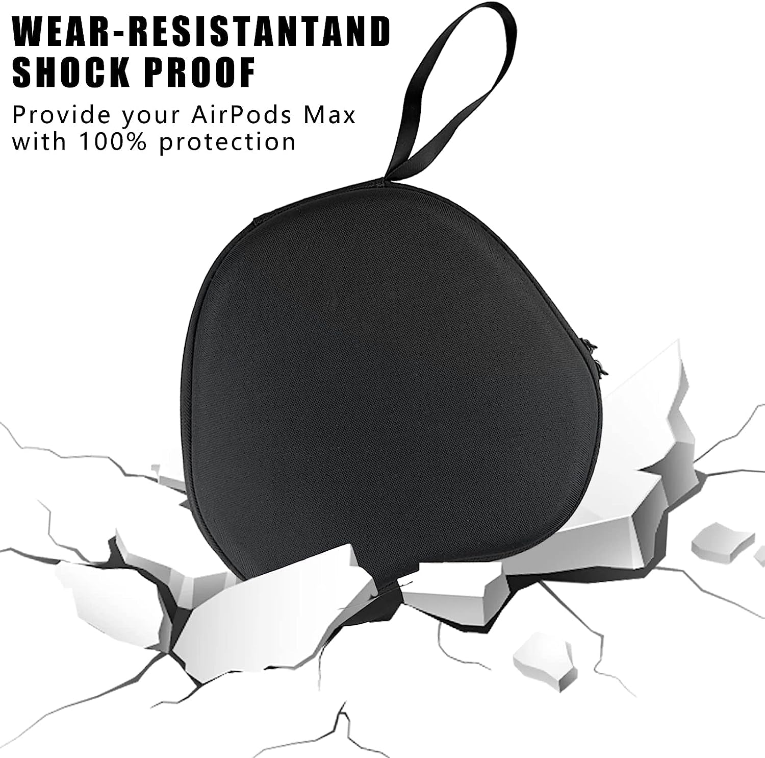 Aiaabq Hard Case for Airpods Max,Travel Carrying Headphone Case Include Silicone Anti-Scratch Ear Pad Case Cover/Ear Cups Cover/Headband Cover,Airpods Max Protective Portable Storage Bag (Black)  Aiaabq   