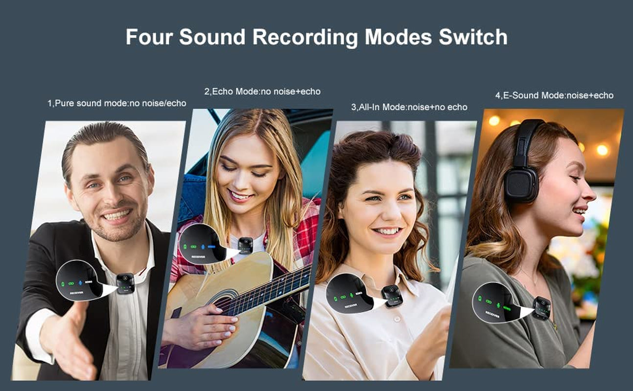 Betim Wireless Microphone, Lavalier Microphones Mini Mic with Transmitter and Receiver Real-Time Monitoring for Vlogging,Podcast,Video,Recording,Phones,Camcorders (One Channel)  BeTIM   