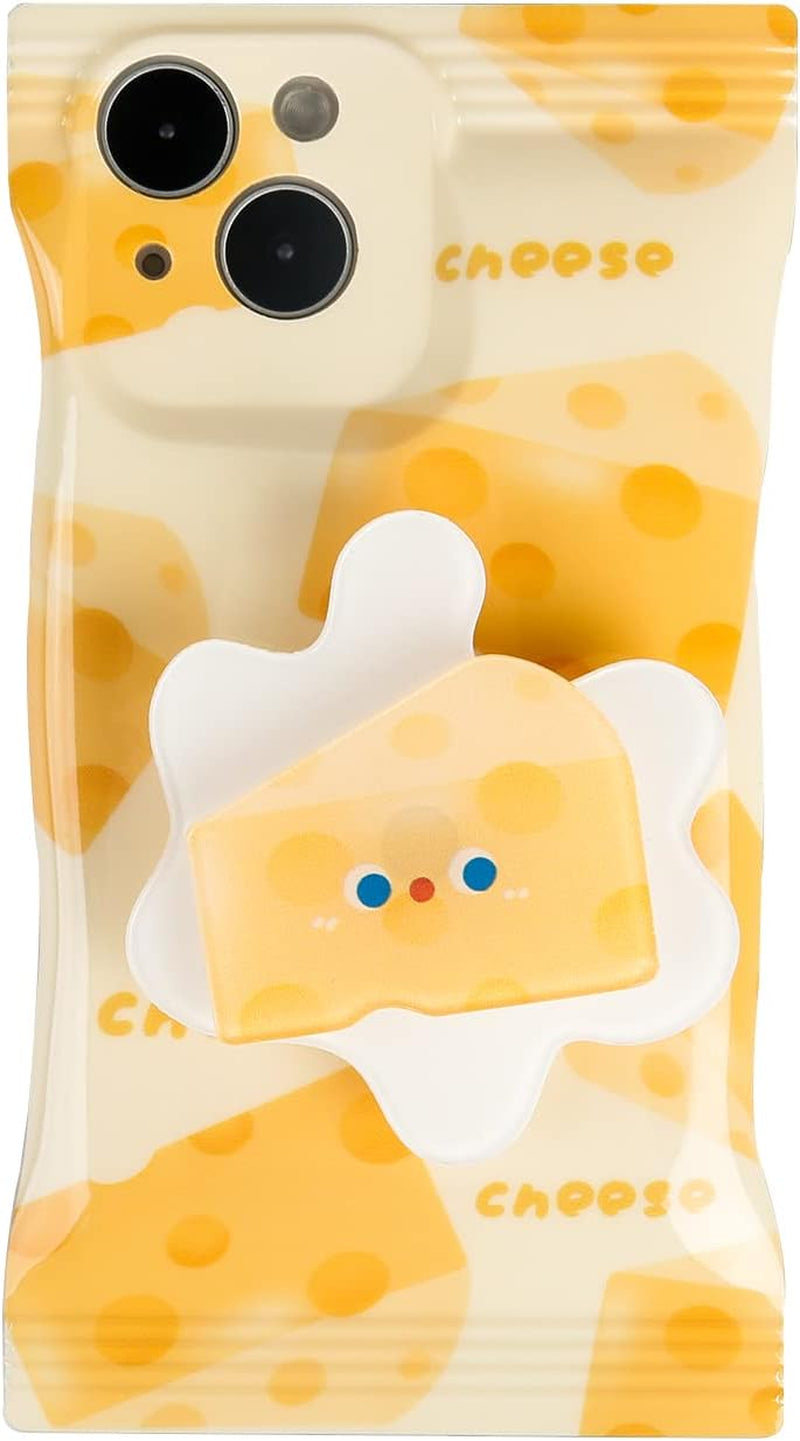 YWYUHE Cute Food Phone Case for Iphone 13, Funny Breakfast Bread Case, 3D Candy Bag Kraft Paper Toast Phone Cover with Toast Hold Stand for Women Girls  yuhe Candy Bag Cheese Iphone 12 Pro Max Case 