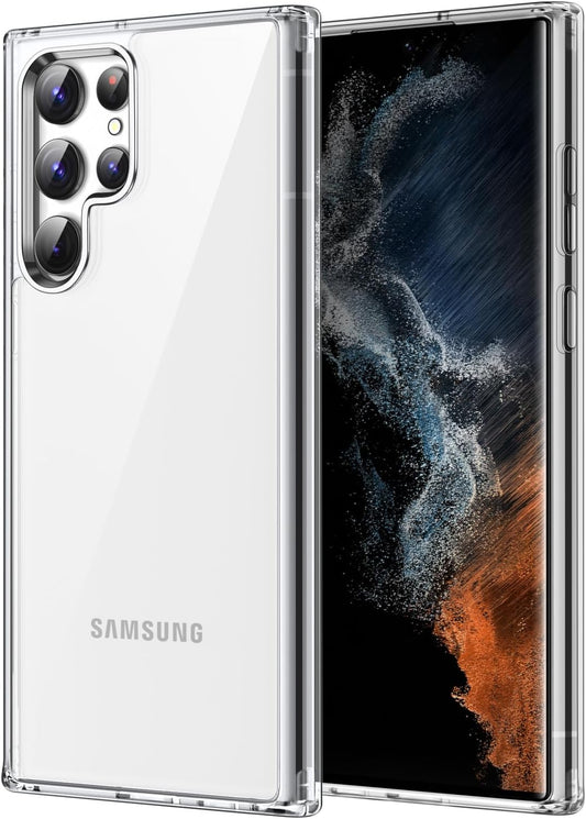 Jetech Case for Samsung Galaxy S22 Ultra 5G 6.8-Inch, Non-Yellowing Shockproof Bumper Protective Phone Cover, Anti-Scratch Hard PC Back (Clear)  JETech   