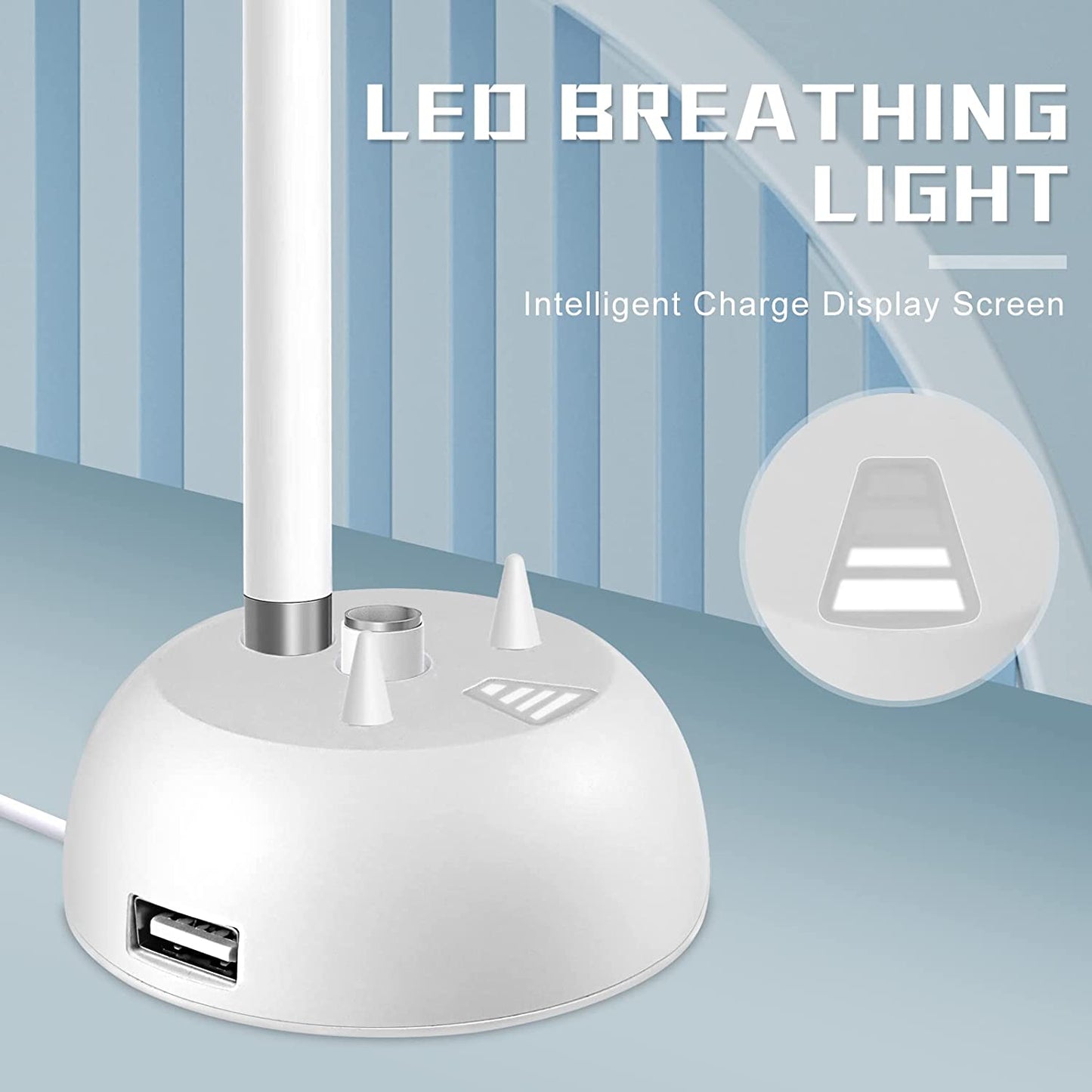 Charger Stand for Apple Pencil Charging Stand Compatible with Ipad Pencil 1St Generation Adapter Ipad Pen Ipencil Charging Dock Station with Led Charging Indicator&Pencil Tips Cap Holder&Usb Port  Iootmoy   