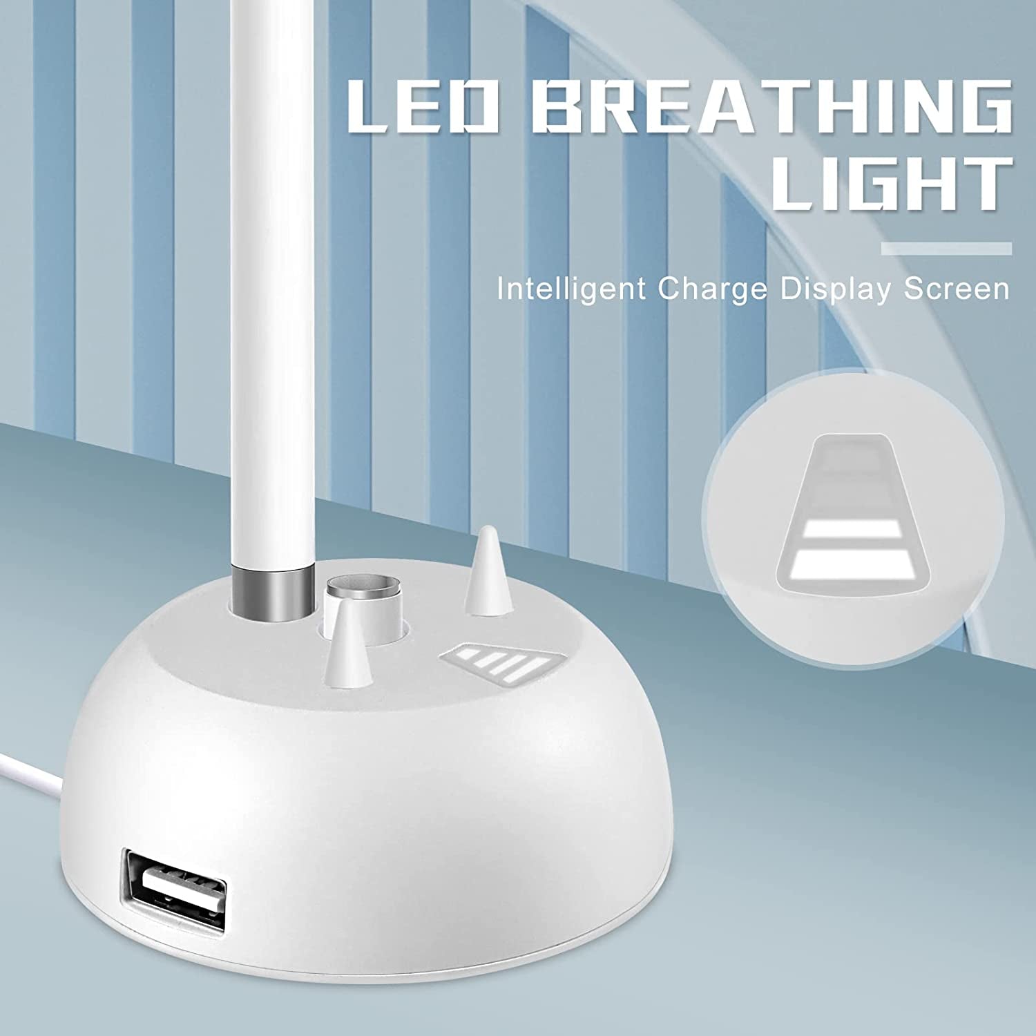 Charger Stand for Apple Pencil Charging Stand Compatible with Ipad Pencil 1St Generation Adapter Ipad Pen Ipencil Charging Dock Station with Led Charging Indicator&Pencil Tips Cap Holder&Usb Port  Iootmoy   