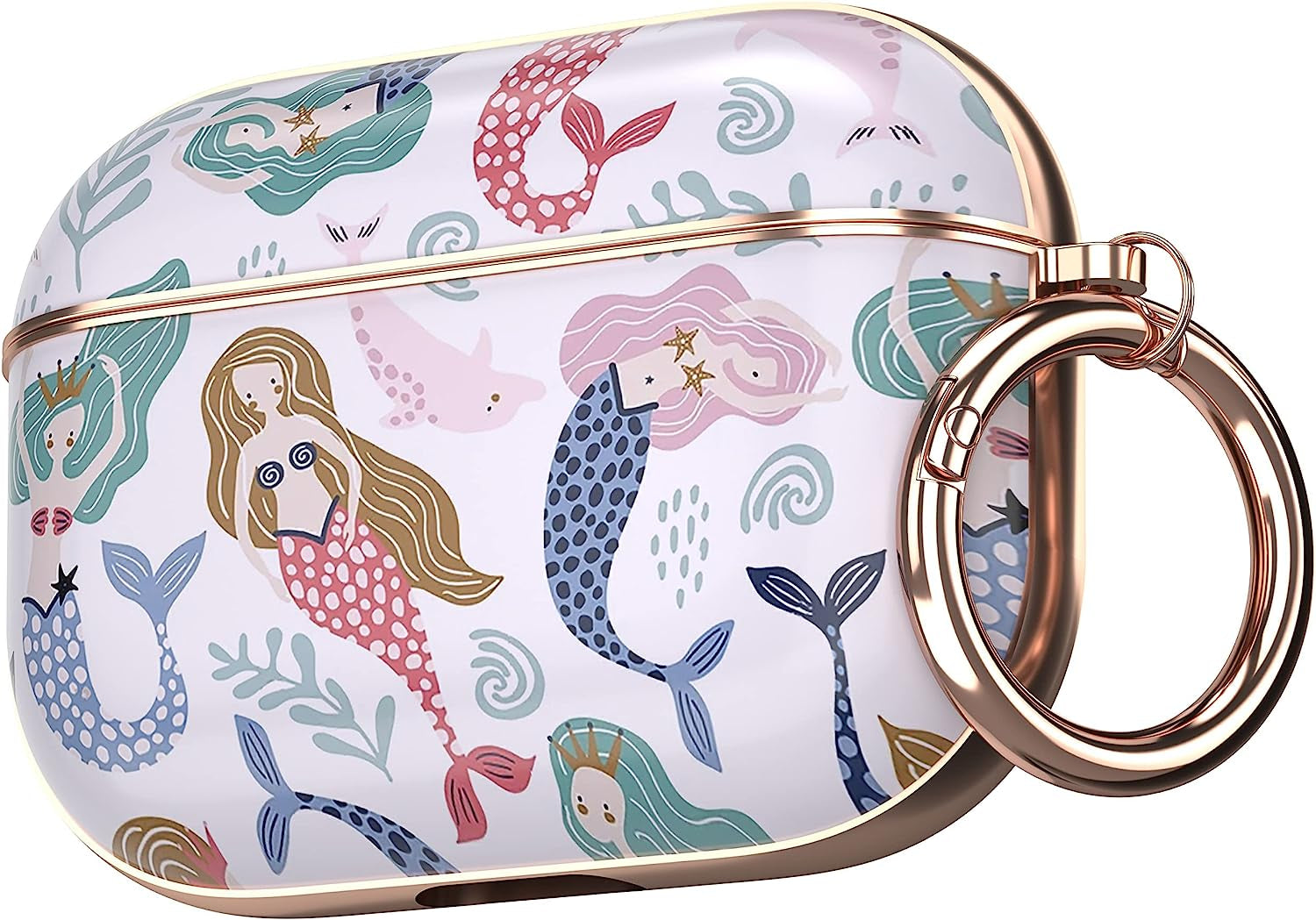 Maxjoy Compatible Airpods Pro Case Cover, Leopard Print Air Pod Pro Case Cute Protective Hard Ipod Pro Cover for Women Men with Keychain Designed for Airpods Pro Charging Case 2019  Maxjoy Red +Blue  