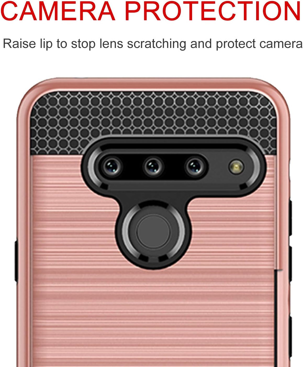 Case for LG G8, Thinq Case with Card Slot Holder, Shock Absorption Case Protective Cover for LG G8(Rose Golden)  jia   