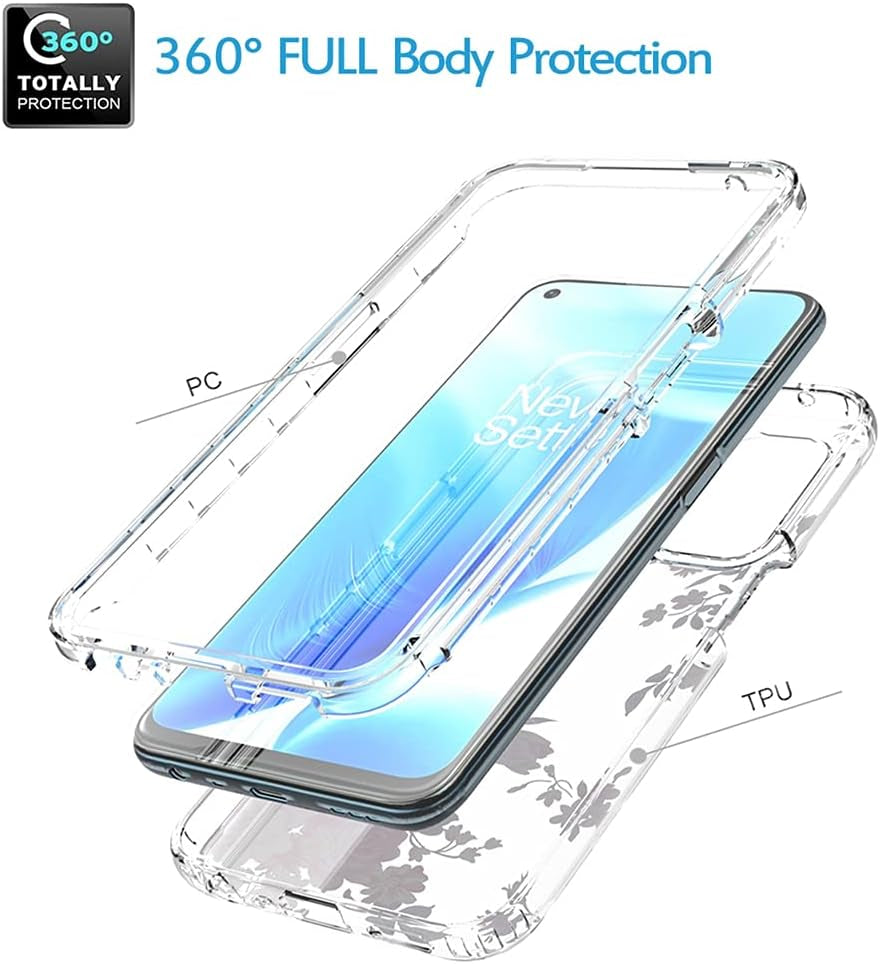 Vokuha Case for Oneplus Nord N200 5G, Oneplus N200 5G Case for Girls, Cute Floral Crystal Clear TPU Bumper Shockproof Protective Armor Cover for Oneplus Nord N200 5G (Rose Flower)  Vokuha   