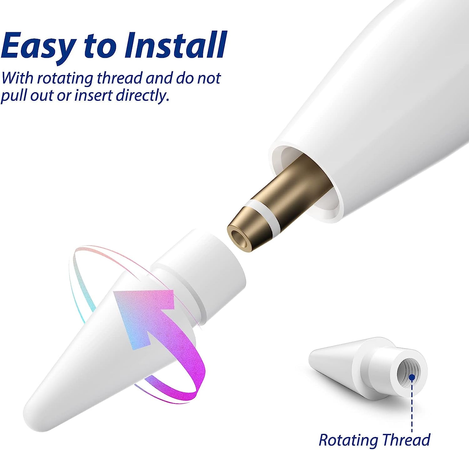 Imangoo for Apple Pencil Cap Magnetic Replacement 1 Pack for 1St Generation and Pencil Tips Pen Nib 3 Pack Drawing Noiseless Non-Slip Writing for Apple Pencil 1St 2Nd Generation Stylus Top Accessories  iMangoo   