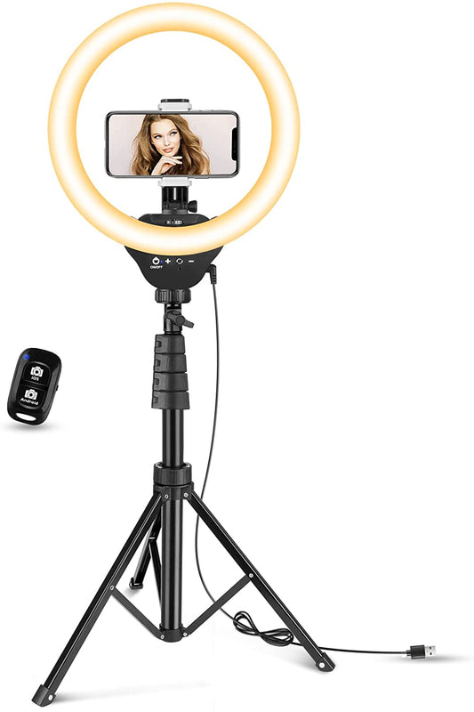 Aureday 12” LED Ring Light with Stand and Phone Holder, Video Light 3000K-6000K Dimmable Selfie Ringlight for Youtube Video/Live Stream/Makeup  Aureday   