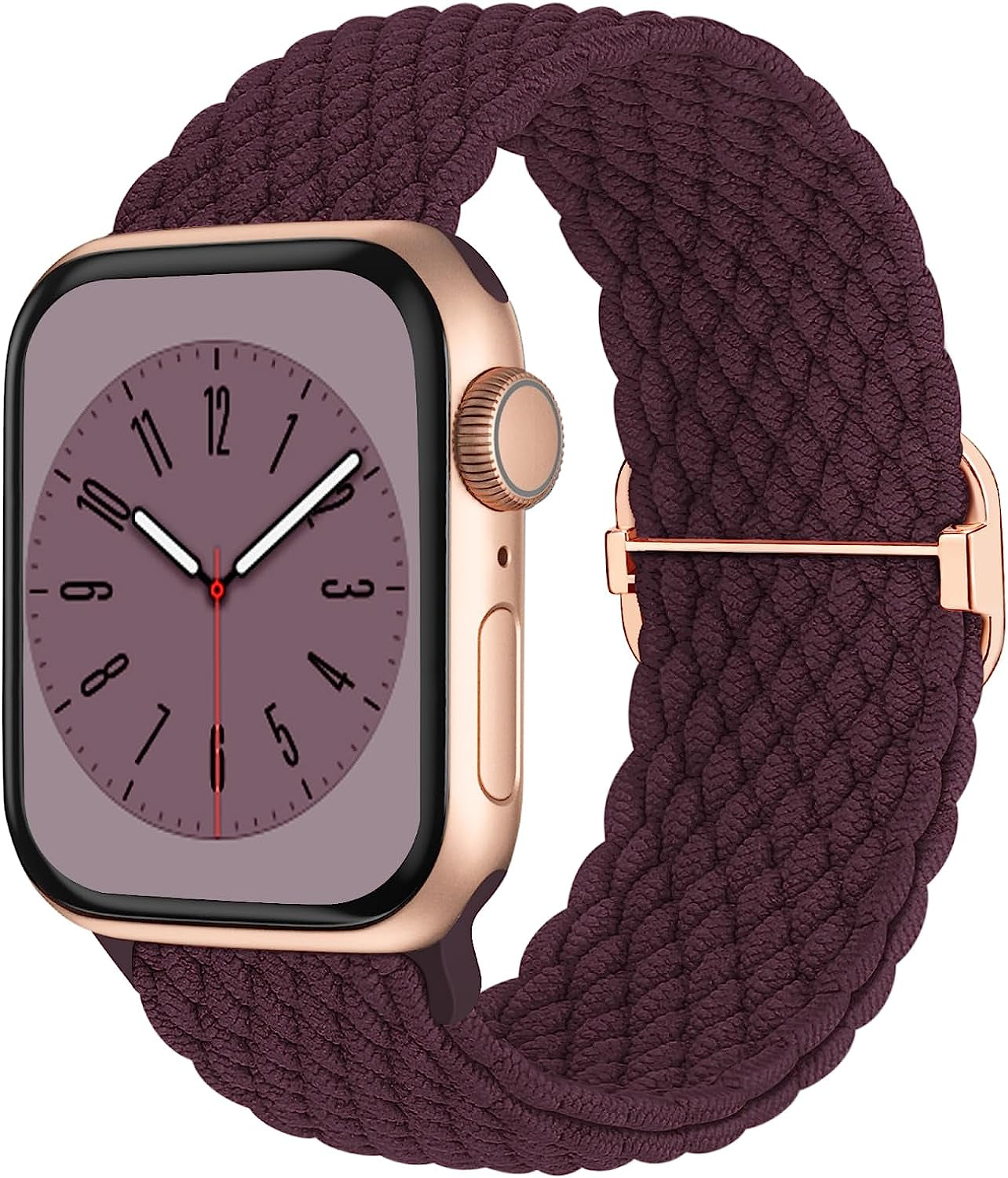 Braided Solo Loop Compatible with Apple Watch Band 38Mm 40Mm 41Mm 42Mm 44Mm 45Mm 49Mm for Women Men, Stretchy Straps Elastic Sport Wristbands for Iwatch Series 8 7 6 5 4 3 2 1 SE Ultra  Butifacion Dark Cherry 38/40/41mm 