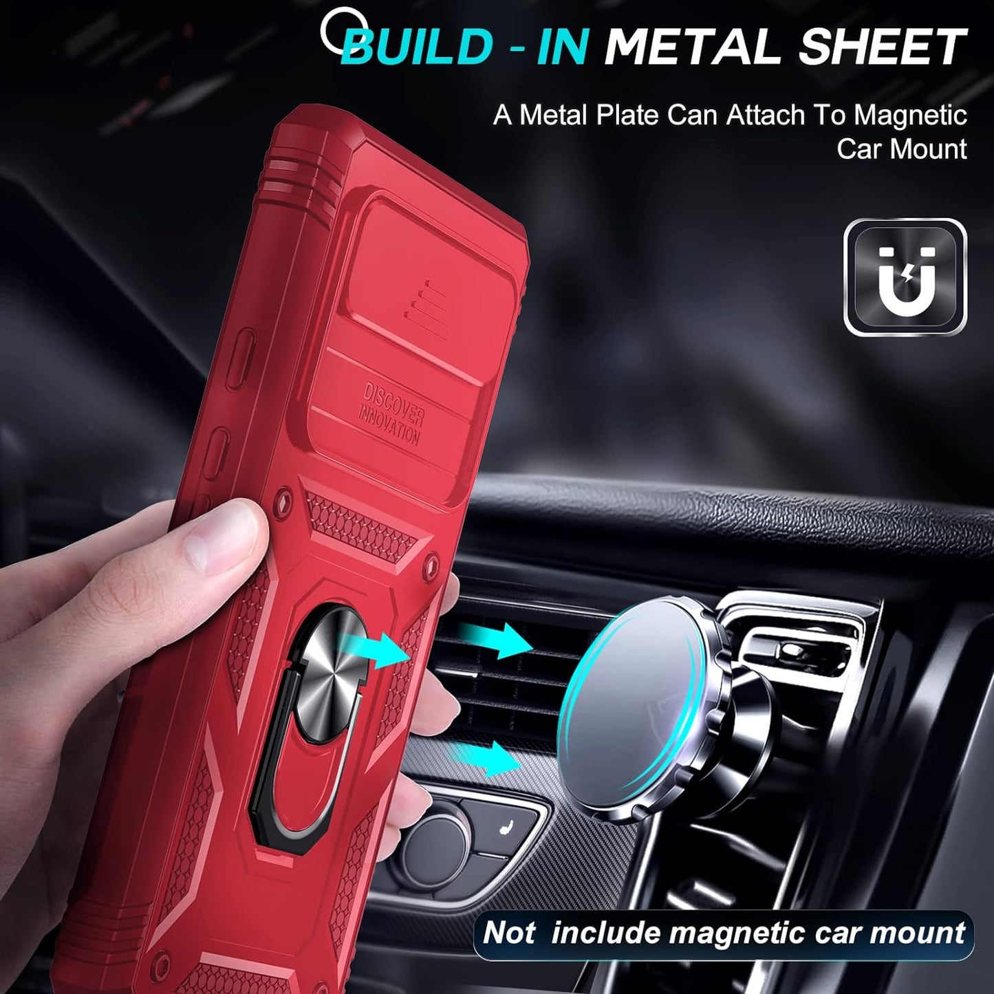 Leyi for Google Pixel 6 Case: Case for Pixel 6 with Slide Camera Cover + [2 Packs] Tempered Glass Screen Protector, 360 Full Body Military-Grade Phone Case with Kickstand for Google Pixel 6, Red  LeYi   