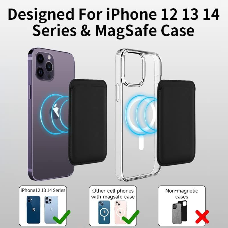 Gyizho Magnetic Card Wallet Holder with Magsafe for Iphone 14 Pro Max/14 Plus/14 Pro/14, for Iphone 13 Pro Max/13 Pro/13/13 Mini, for Iphone 12/12 Pro/12 Max/12 Mini,Midnight  Gyizho   