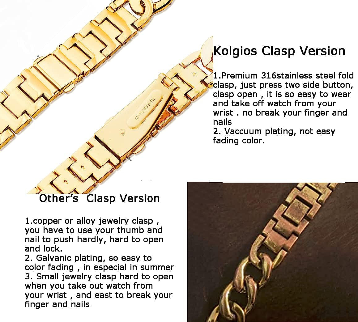 Kolgios 38/40/41/42/44/45Mm Cool Women Chain Metal Smartwatch Bands Compatible for Apple Watch Bands Series 8/7/6/SE/5/4 Adjustment Replacement Watch Bracelet for Iwatch 8/7 Gift for Her  SZ Kager tech   