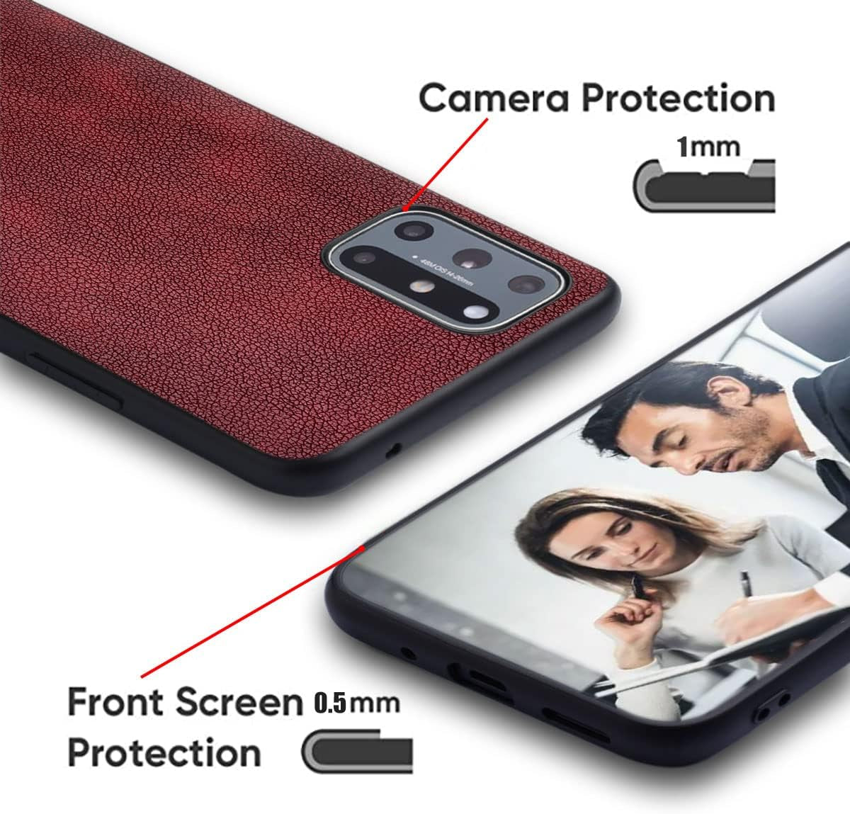 Aioria for Google Pixel 6 Pro Case, 6.71 Inch Premium PU Leather Phone Cover Retro Design Full Protective Case for Google Pixel 6 Pro 5G (Dark Red)  Aioria   