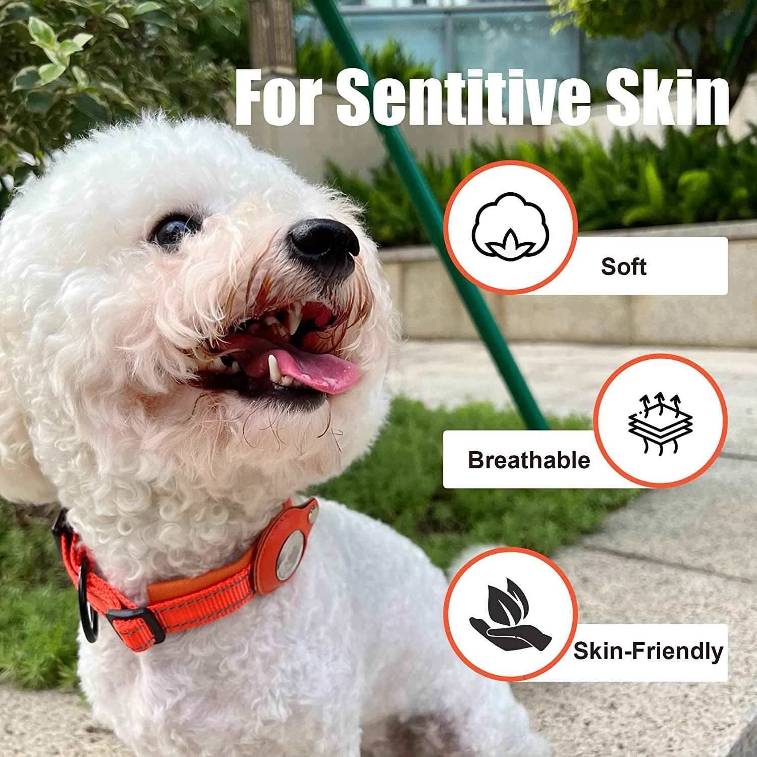 Dog Tracking Collar for Apple Airtag- Reflective Pet Collar with Airtag Holder Case, Adjustable, Durable, Stylish, Padded, Heavy-Duty Dog Collars L, Black  ELLOY   