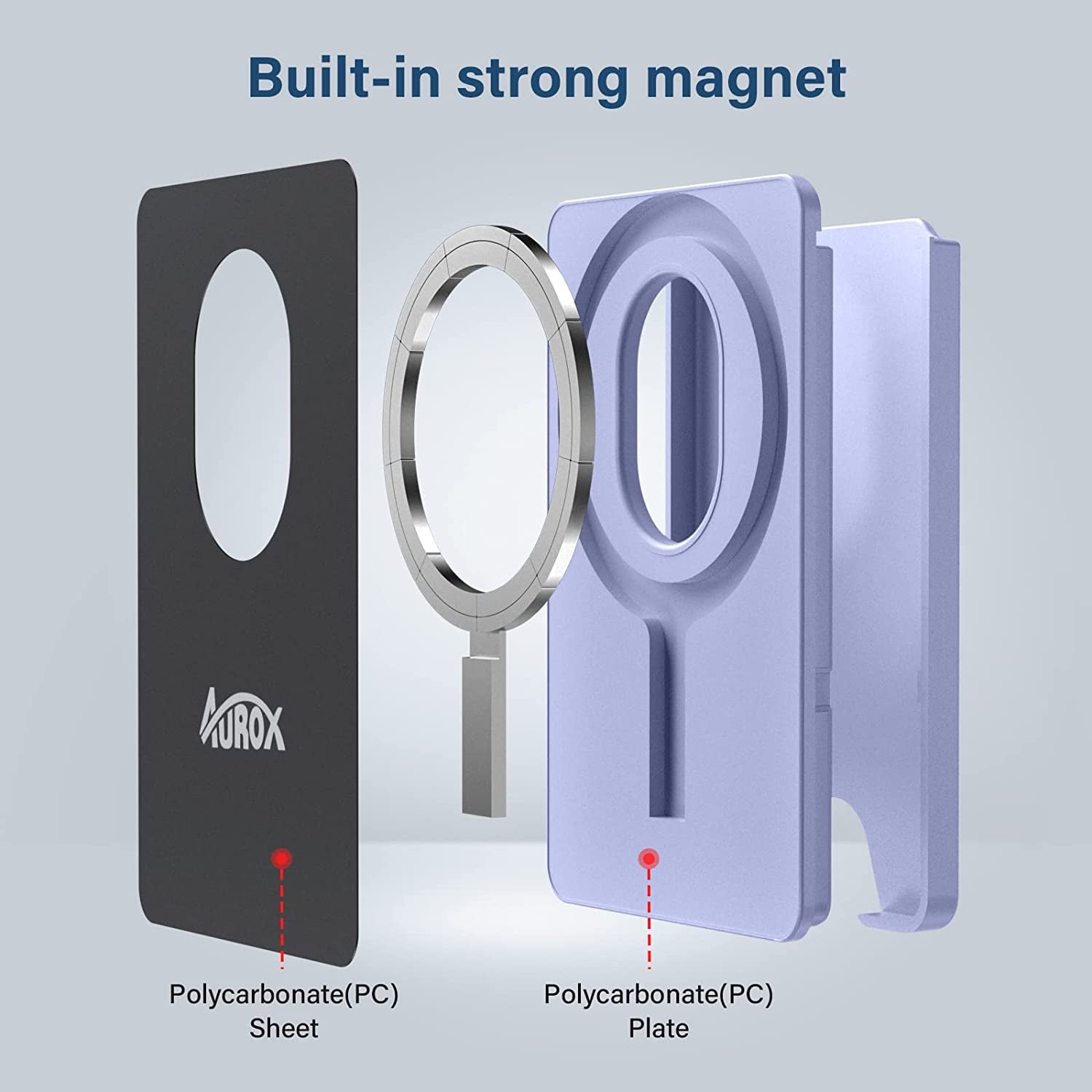 AUROX AUROX Magnetic Wallet Compatible with Magsafe Wallet for Iphone 14/13/12 Series Polycarbonate Magnetic Card Wallet Holder with Magsafewallet Only Works for Pop Socket Grip (Cornflower Blue)  AUROX   