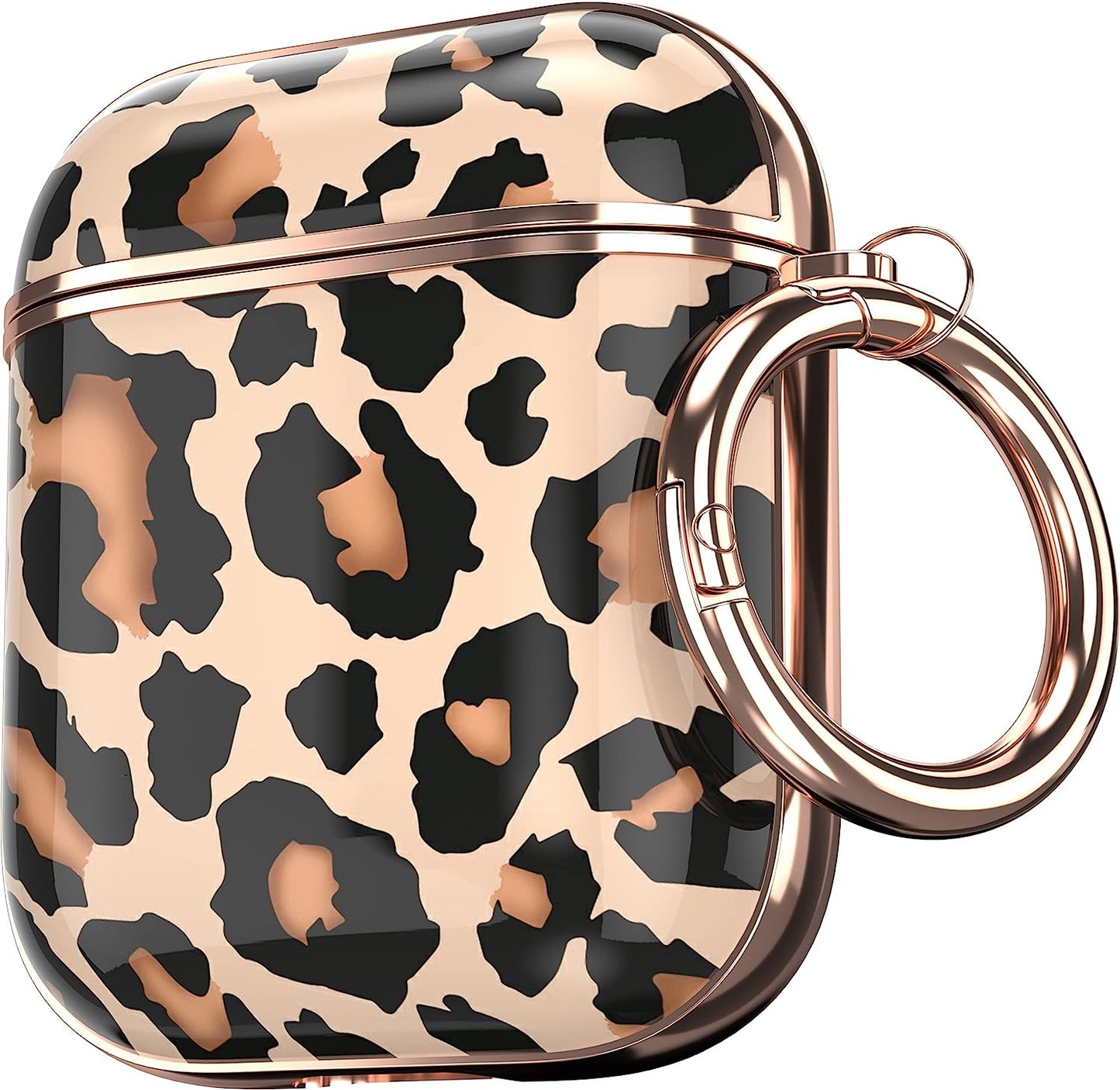 Maxjoy for Airpods Case Cover, Sunflower Flower Cute Air Pod 2 Case for Women Hard Protective Ipods Cover with Keychain for Airpod 2Nd 1St Generation Wireless Charging Case, Floral  Maxjoy Pink + Brown  