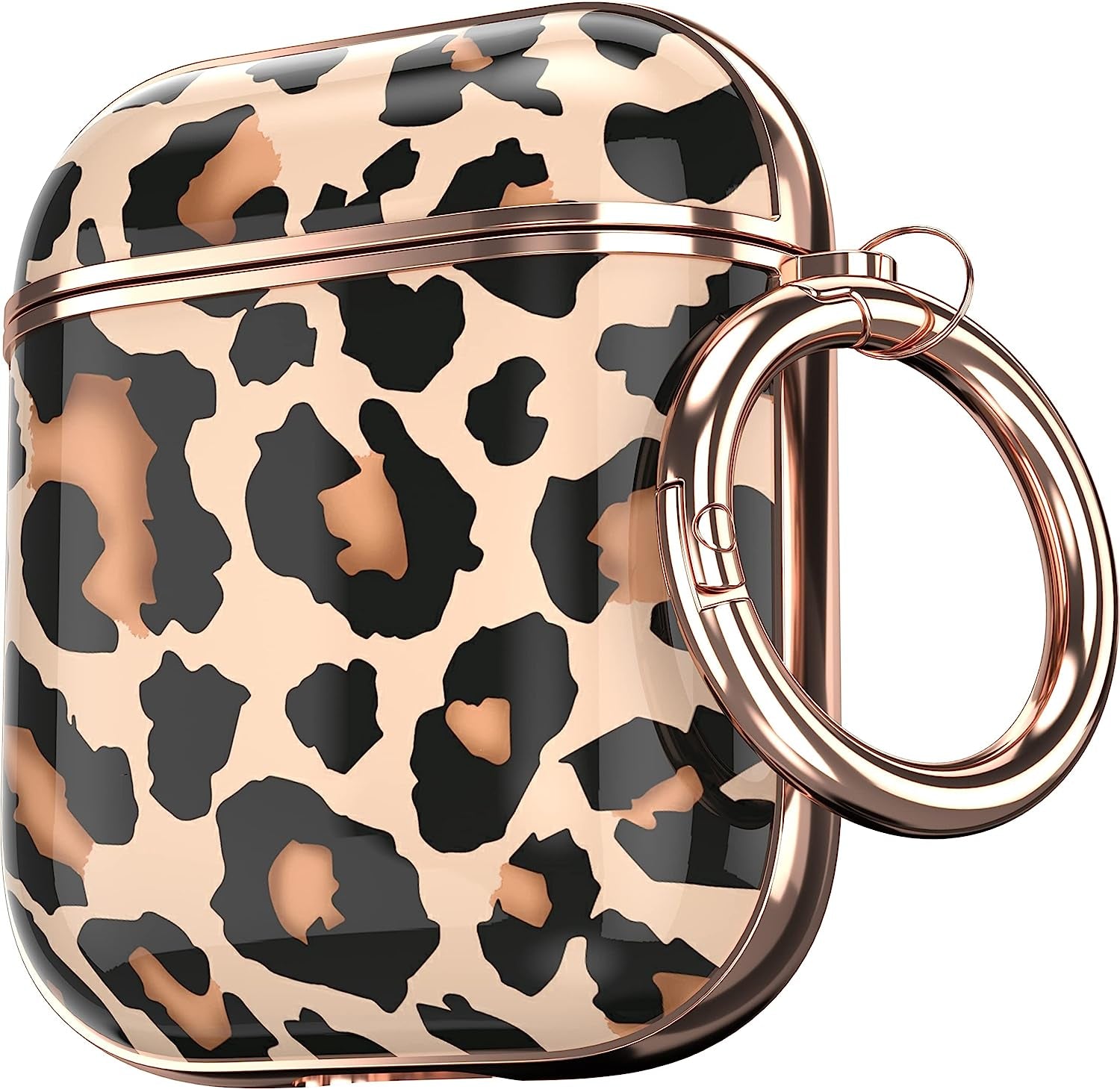 Maxjoy for Airpods Case Cover, Sunflower Flower Cute Air Pod 2 Case for Women Hard Protective Ipods Cover with Keychain for Airpod 2Nd 1St Generation Wireless Charging Case, Floral  Maxjoy Pink + Brown  