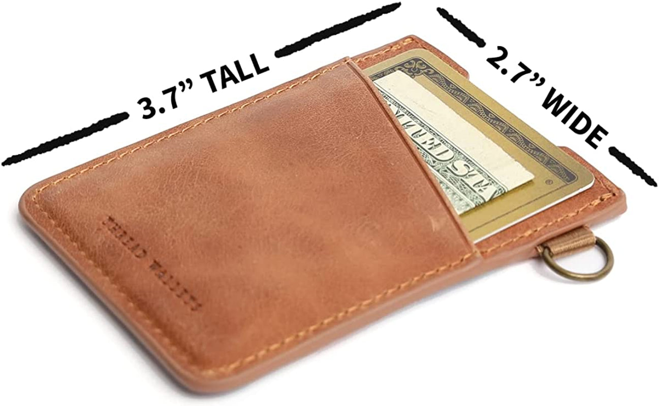 Slim Minimalist Elastic & Leather Vertical Wallet with RFID for Men & Women | Small Credit Card Holder for Front Pocket  Thread Wallets   