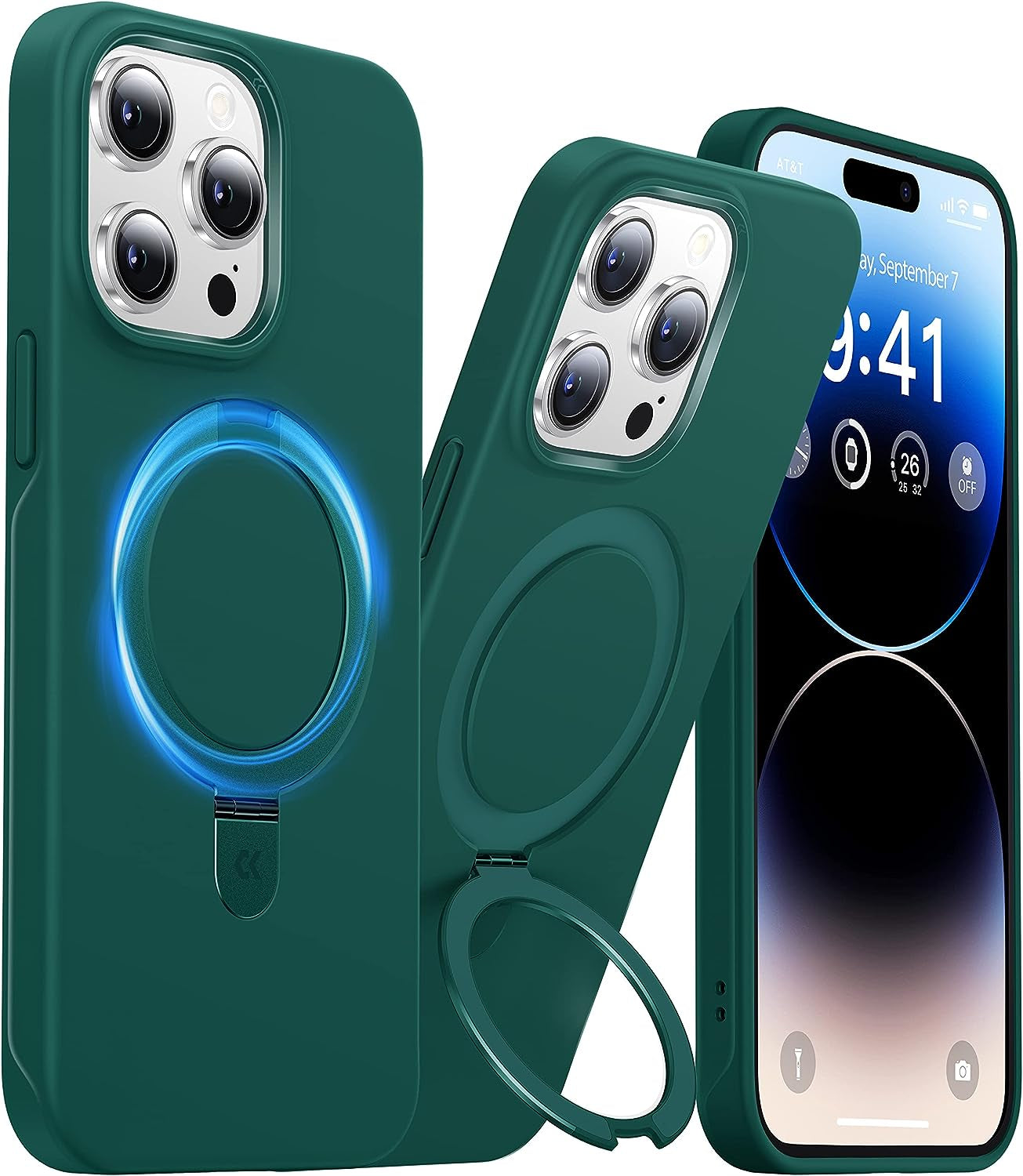 CASEKOO Magnetic for Iphone 14 Pro Max Case with Invisible Stand [Compatible with Magsafe] [Dust-Free Antistatic Silicone] Mil-Grade Protective Non-Slip Phone Cover Cases for Women Men 6.7 Inch, Black  CASEKOO   