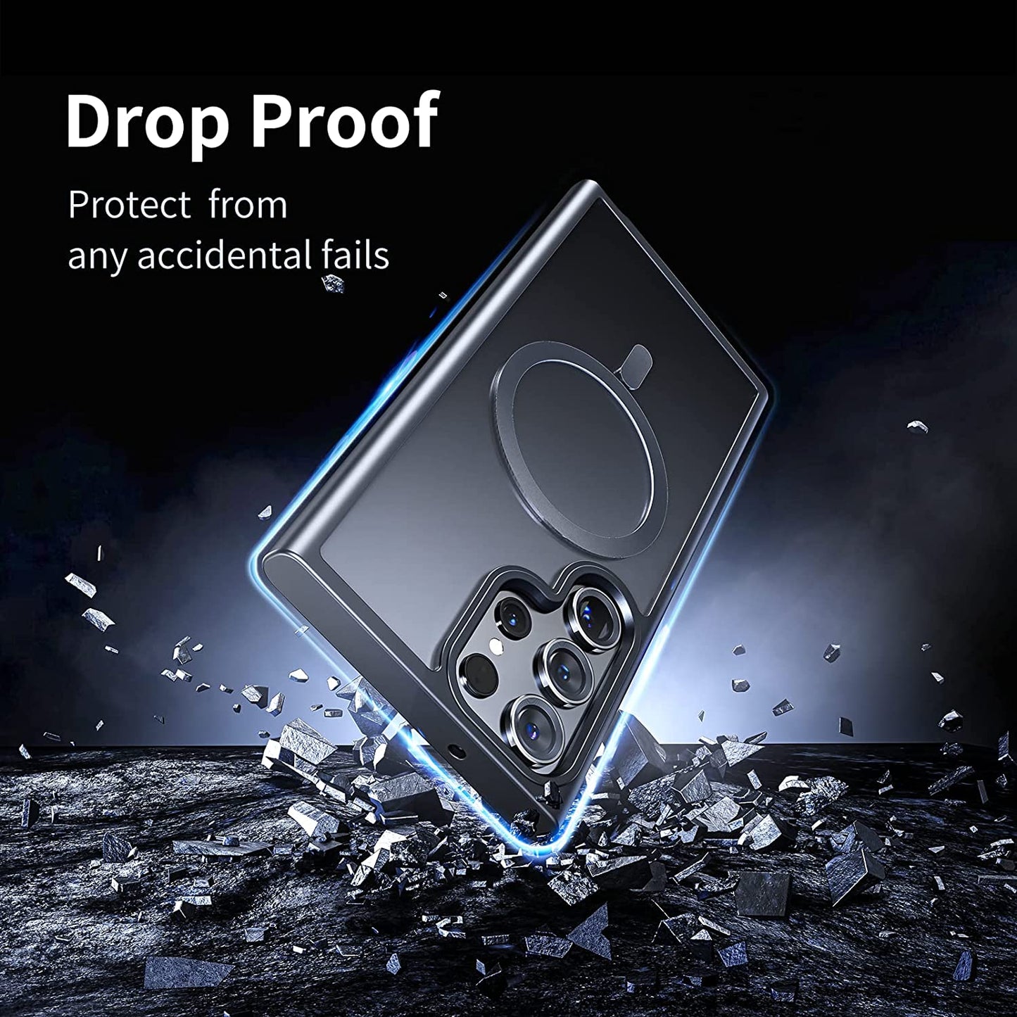 ANNGELAS Magnetic Phone Case Compatible with Samsung Galaxy S23 – Shockproof Cell Phone Case Works with Wireless Charging, Magsafe Card Wallet – Sleek Protective Case – Matte Black  ANNGELAS   