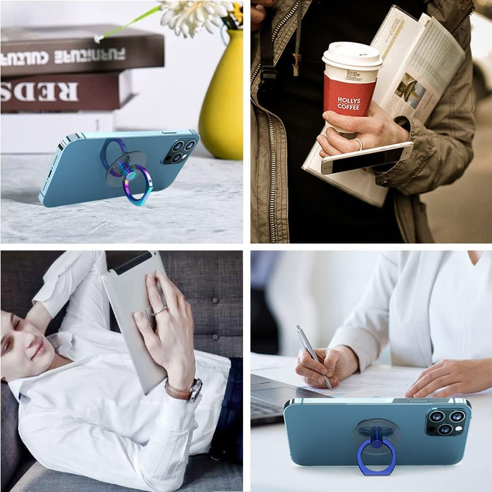 Kinizuxi Colorful Cell Phone Ring Holder Stand 2 Packs, Transparent Phone Ring Holder 360°Rotation Clear Phone Ring Grip Finger Kickstand Compatible with Various Phones or Phone Case  Marrain   