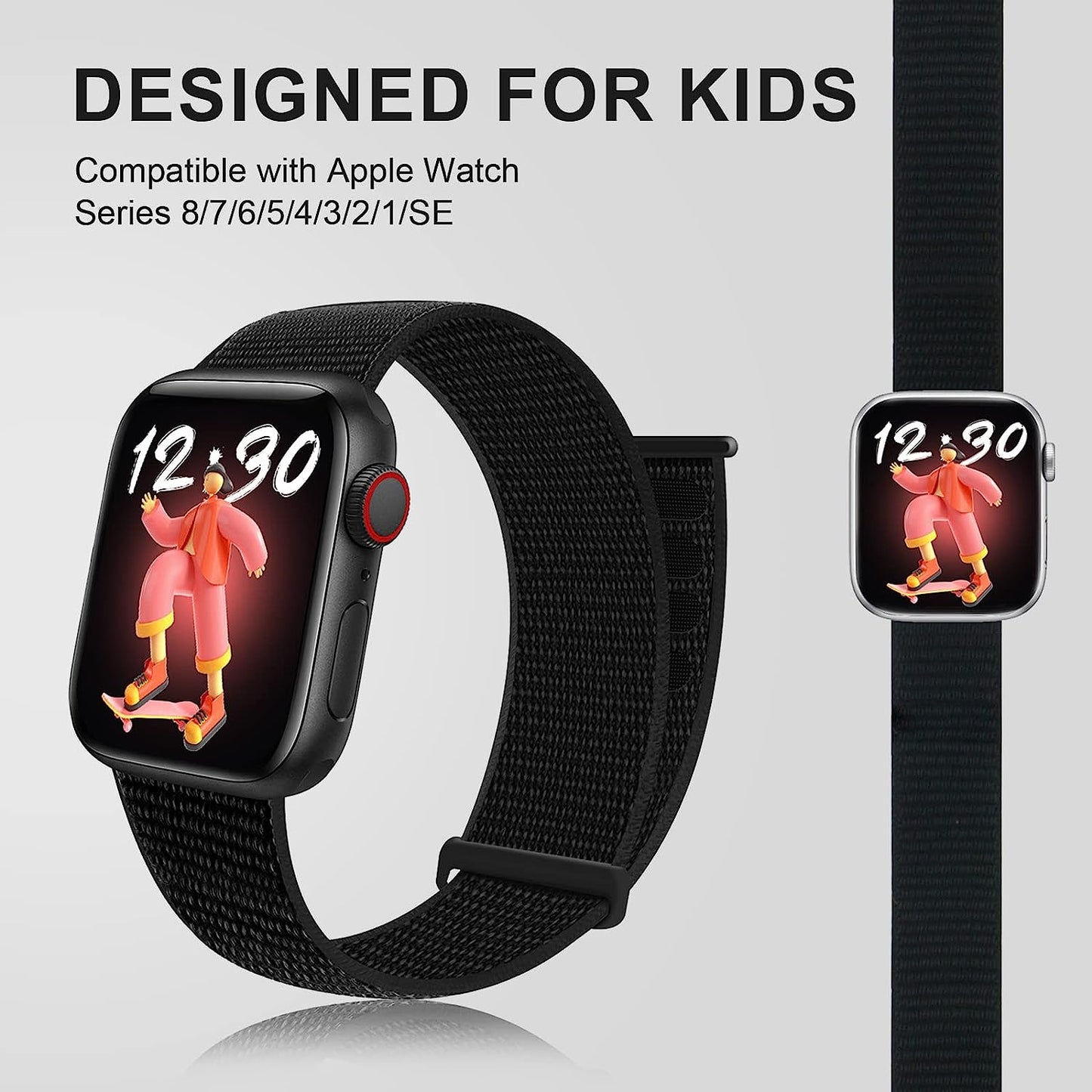 Asondig Compatible for Kids Apple Watch Band 3 Packs Nylon Sport Rainbow Band Replacement Boy Girl Loop Velcro Strap Soft Breathable Wristband for Apple Series 8/7/6/5/4/3/2/1/SE 38/40/41Mm&42/44/45Mm  Asondig   