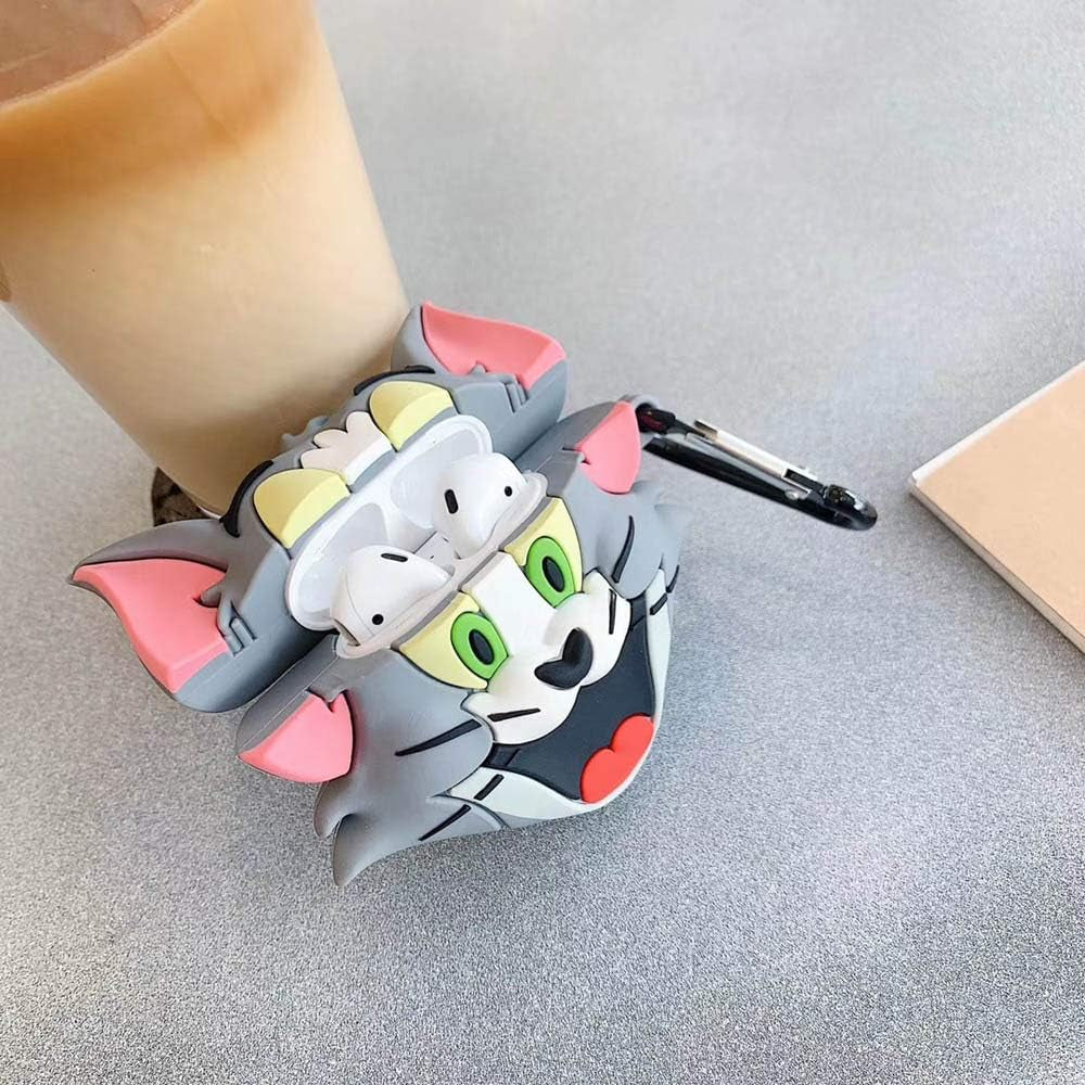 ZOSTLAND Wireless Earphone Case, Adorable Mouse Thick Soft Portable Keychain Finger Ring Protective Silicone Skin Cover Case Compatible with Apple Airpods Case 2&1 (Airpods 1/2,Mouse)  ZOEAST   