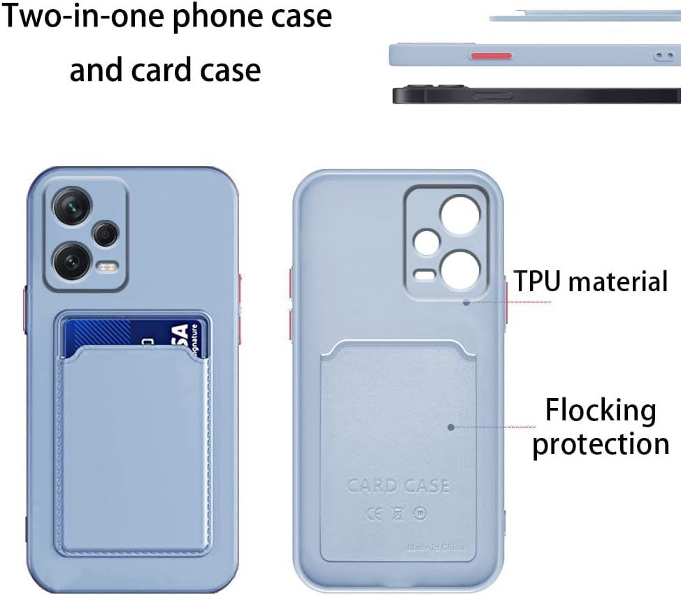 Tiwinxing Compatible with Redmi Note 12 Pro plus Case with Card Holder Shockproof Phone Cases for Xiaomi Redmi Note 12 Pro plus Anti-Scratch Silicone TPU Redmi Note 12 Pro plus Cases (Grey)  Tiwinxing   