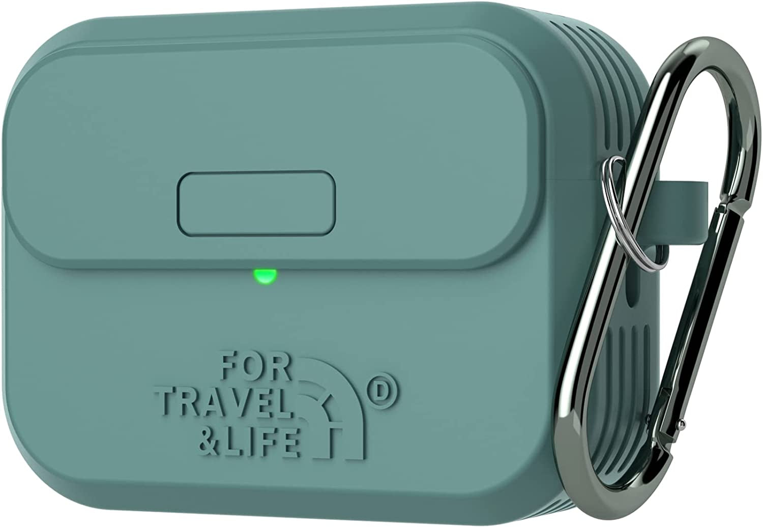 Airpods Pro 2Nd/1St Generation Case Cover,Secure Lock Full Protective Silicone Skin Accessories for Women Men with Apple Airpods Pro 2022/2019 Charging Case,Design by Doboli,Gray  Doboli Pine Green  