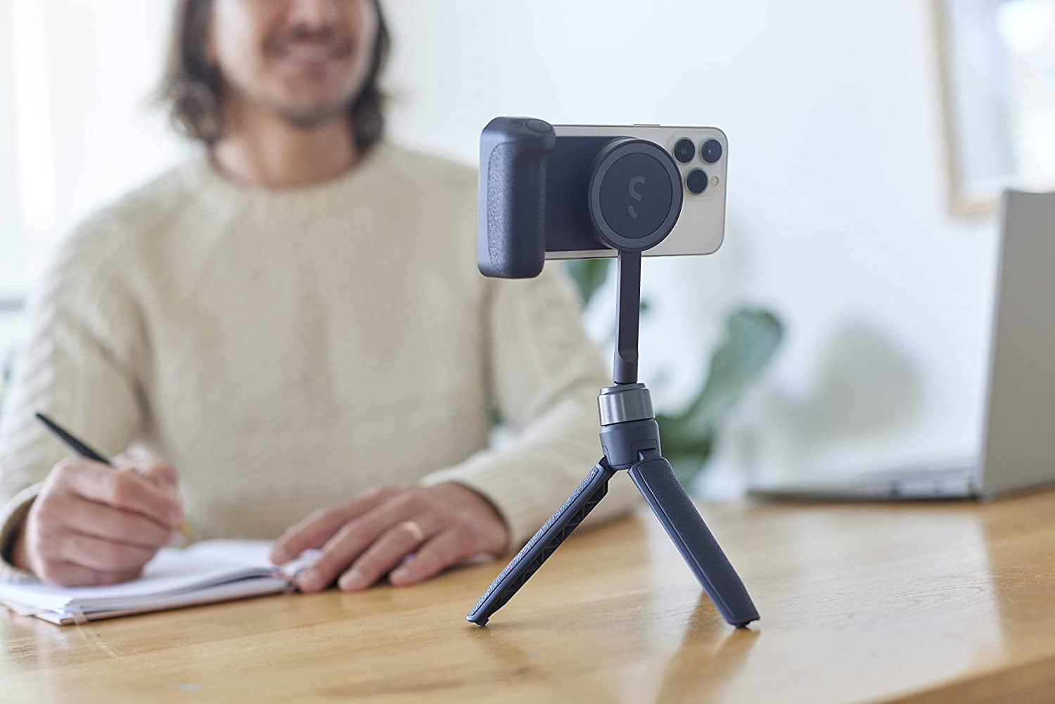 Shiftcam Snappod - Video Selfie Stick and Tripod - Magnetic Mount Snaps on to Any Phone - Tiltable Design | Midnight  ShiftCam   