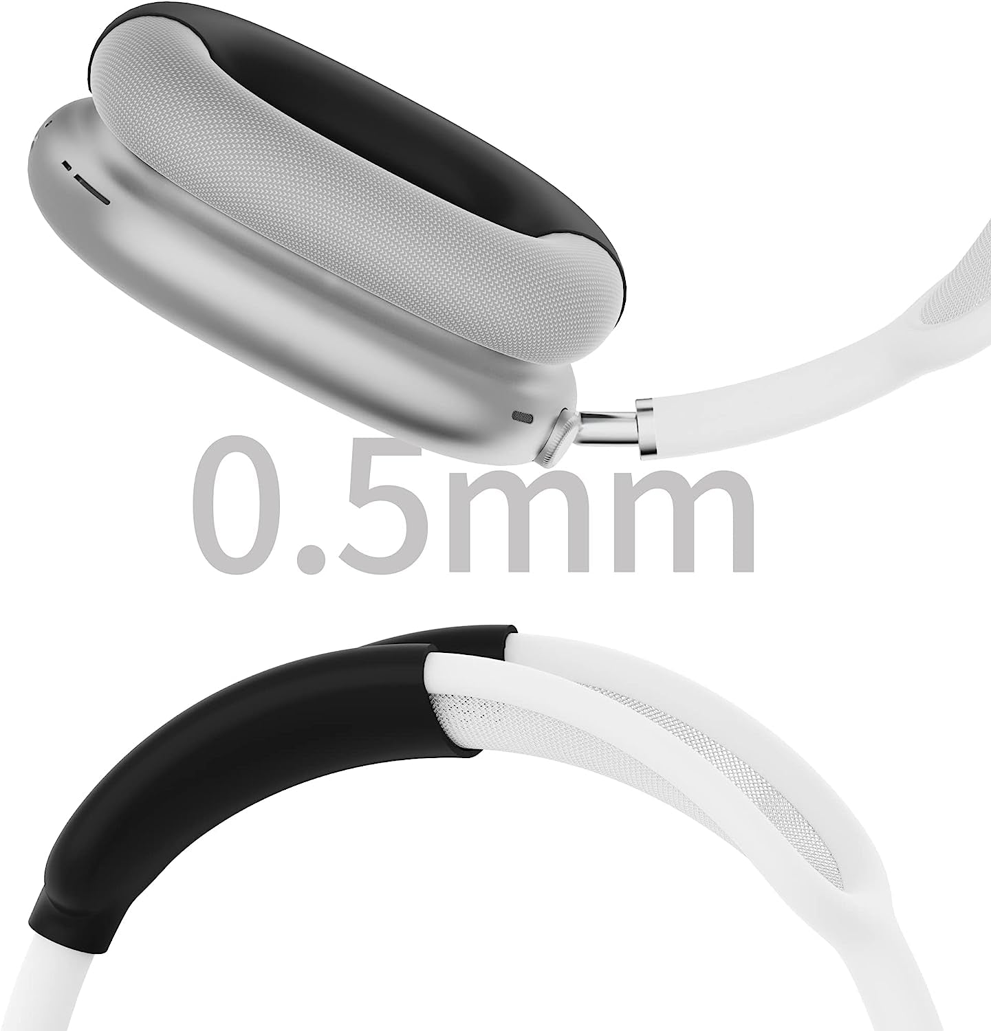 Tucana Silicon Cases Compatible for Airpods Max, Overhead Cover + Earcup Cover (Black)  Tucana   