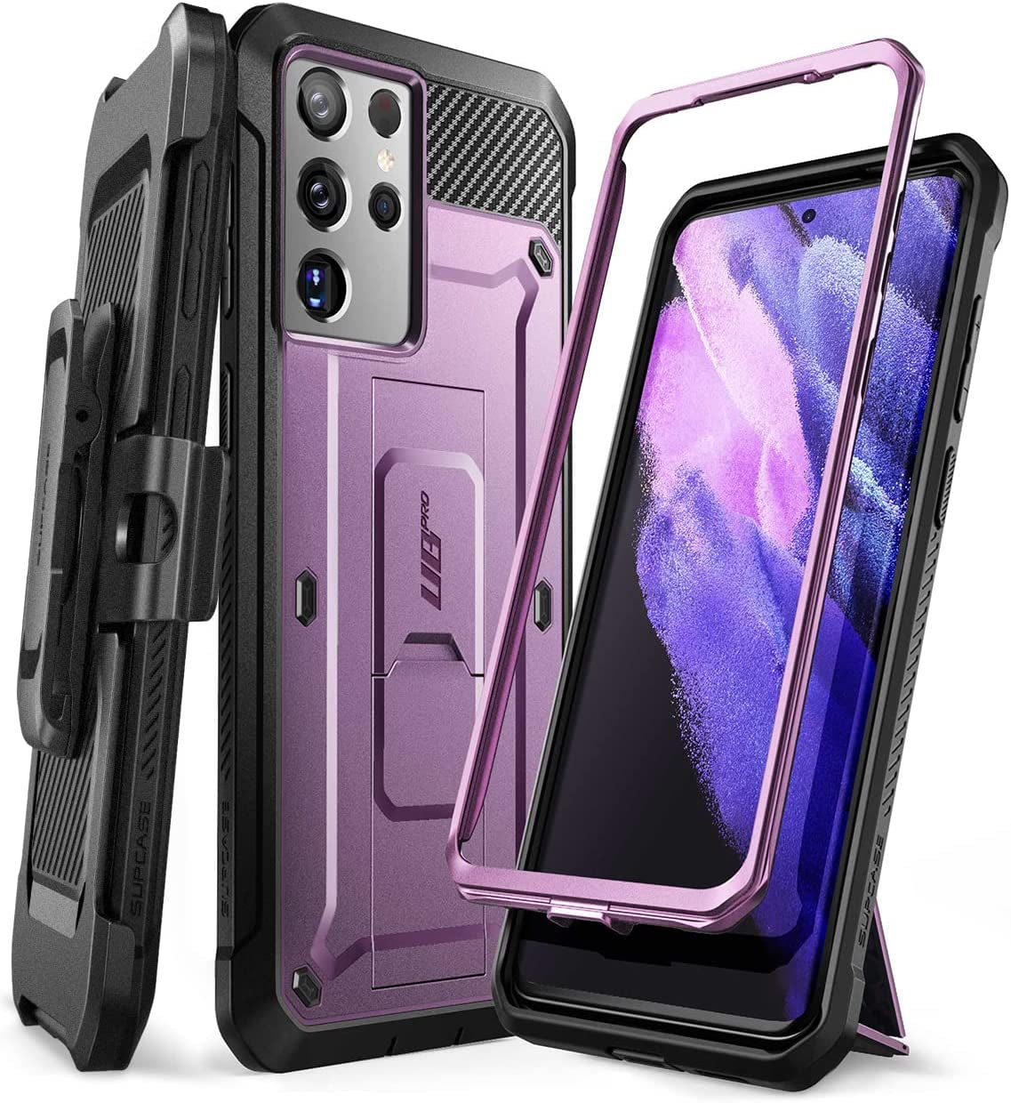 SUPCASE Unicorn Beetle Pro Series Case Designed for Samsung Galaxy S21 Ultra 5G (2021 Release), Full-Body Dual Layer Rugged Holster & Kickstand Case without Built-In Screen Protector (Tilt)  SUPCASE Violte  