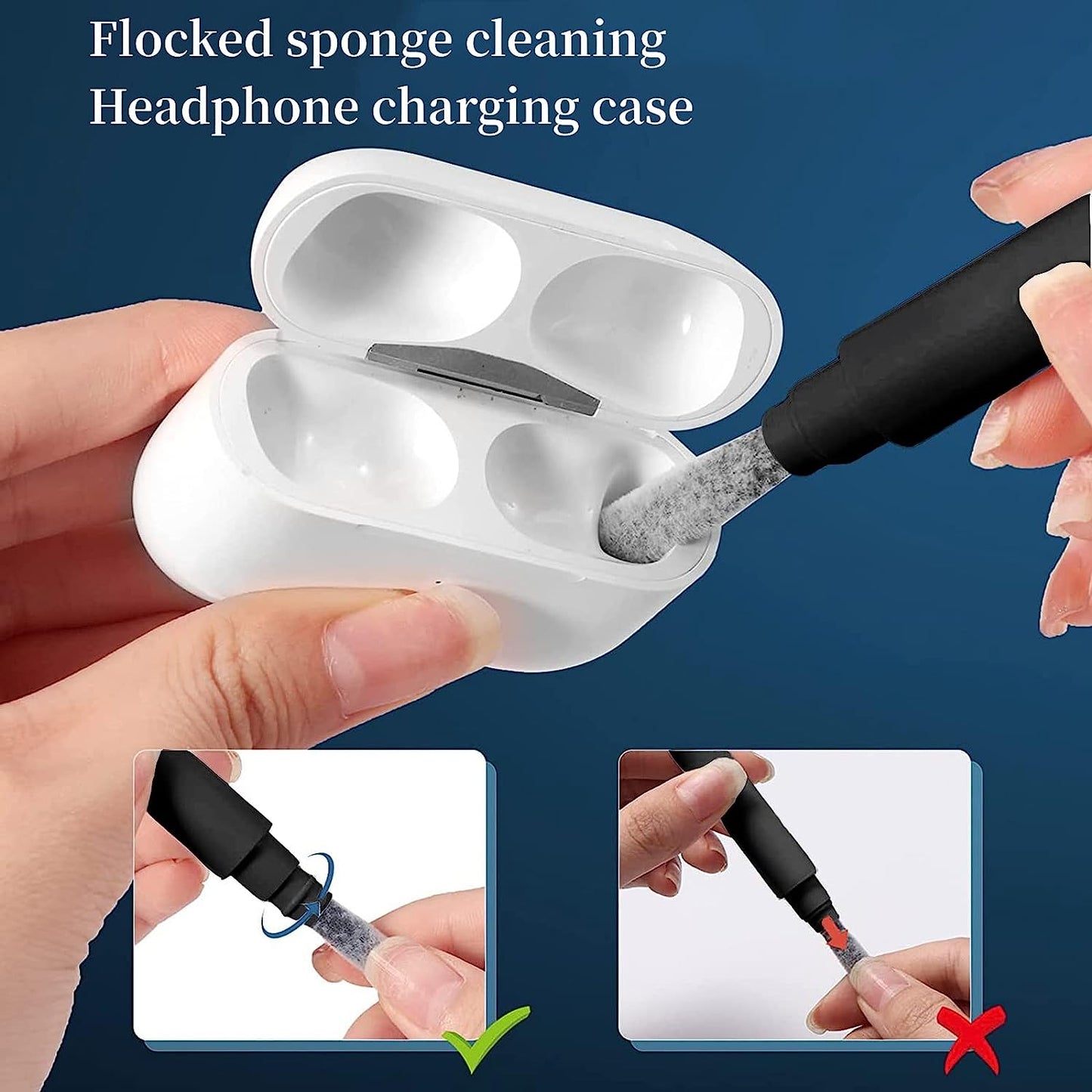 3 in 1 Electronic Cleaner Kit - YIUYIUPI Airpods Cleaning Kit, Easy to Carry, Earbud Cleaning Kit with Soft Brush, Cleaning Pen for Airpods Pro1 2 3/Earbuds/Watch/Laptop/Phone/Cameras (3 in 1 Black)  YIUYIUPI   