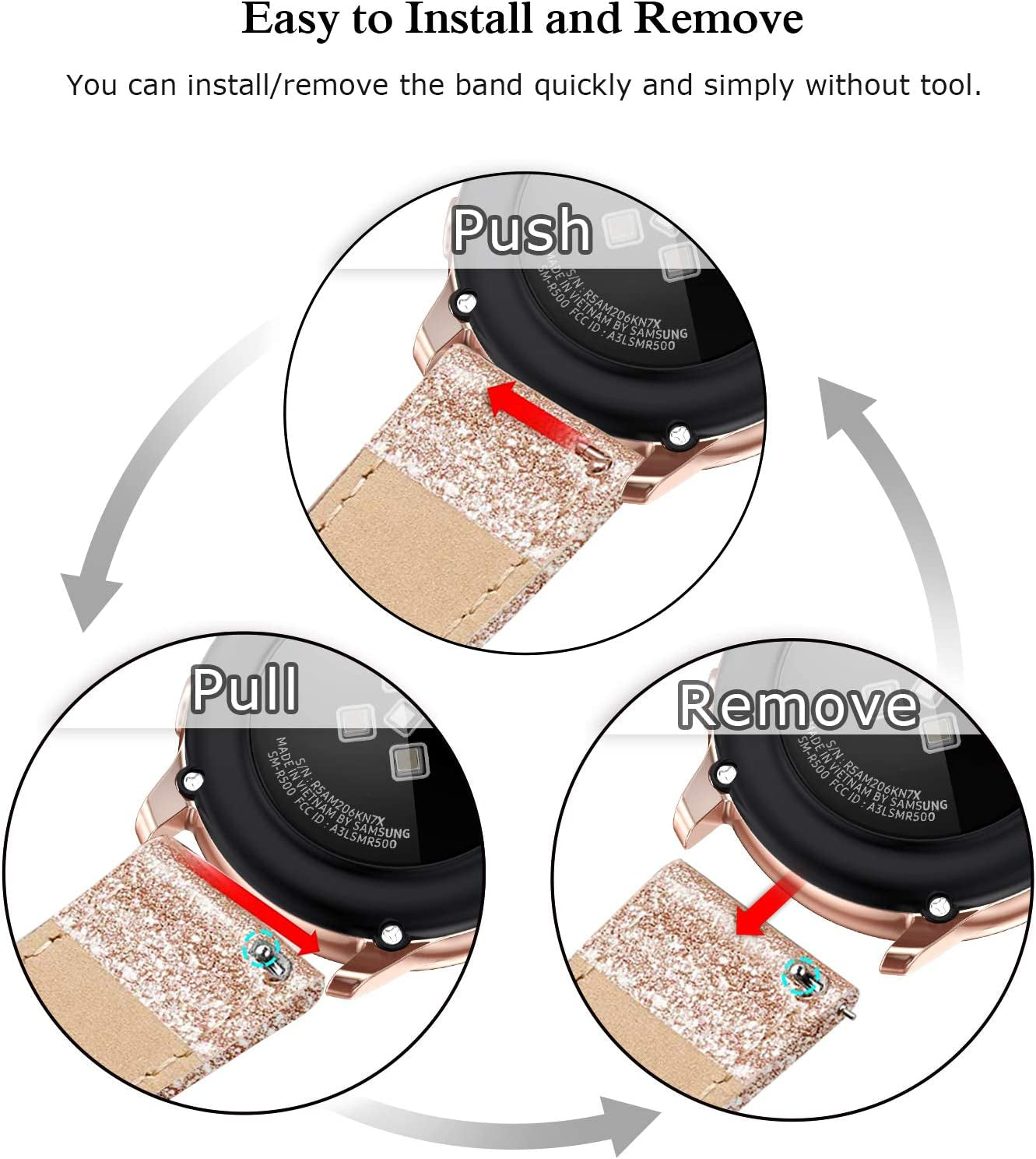 SWEES Compatible for Samsung Galaxy Watch 5 Band 40Mm 44Mm / Galaxy Watch 5 Pro Band 45Mm / Galaxy Watch 4 Band, 20Mm Slim Thin Genuine Leather Replacement Bands for Galaxy Watch 4 Classic Women Men  SWEES   