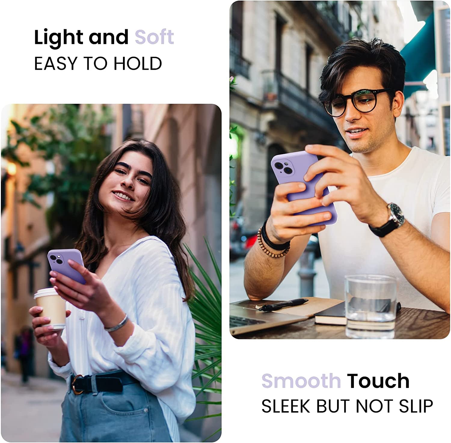 Firenova for Iphone 14 Case, Silicone Upgraded [Camera Protection] Phone Case with [2 Screen Protectors], Soft Anti-Scratch Microfiber Lining Inside, 6.1 Inch, Clove Purple  FireNova   