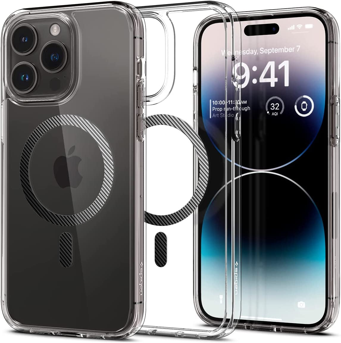 Spigen for Iphone 14 Pro Case, [Anti-Yellowing Technology] [Compatible with Magsafe] [Military Grade Drop Protection] Ultra Hybrid (Magfit) Phone Case for Iphone 14 Pro - White  Spigen Carbon Fiber  