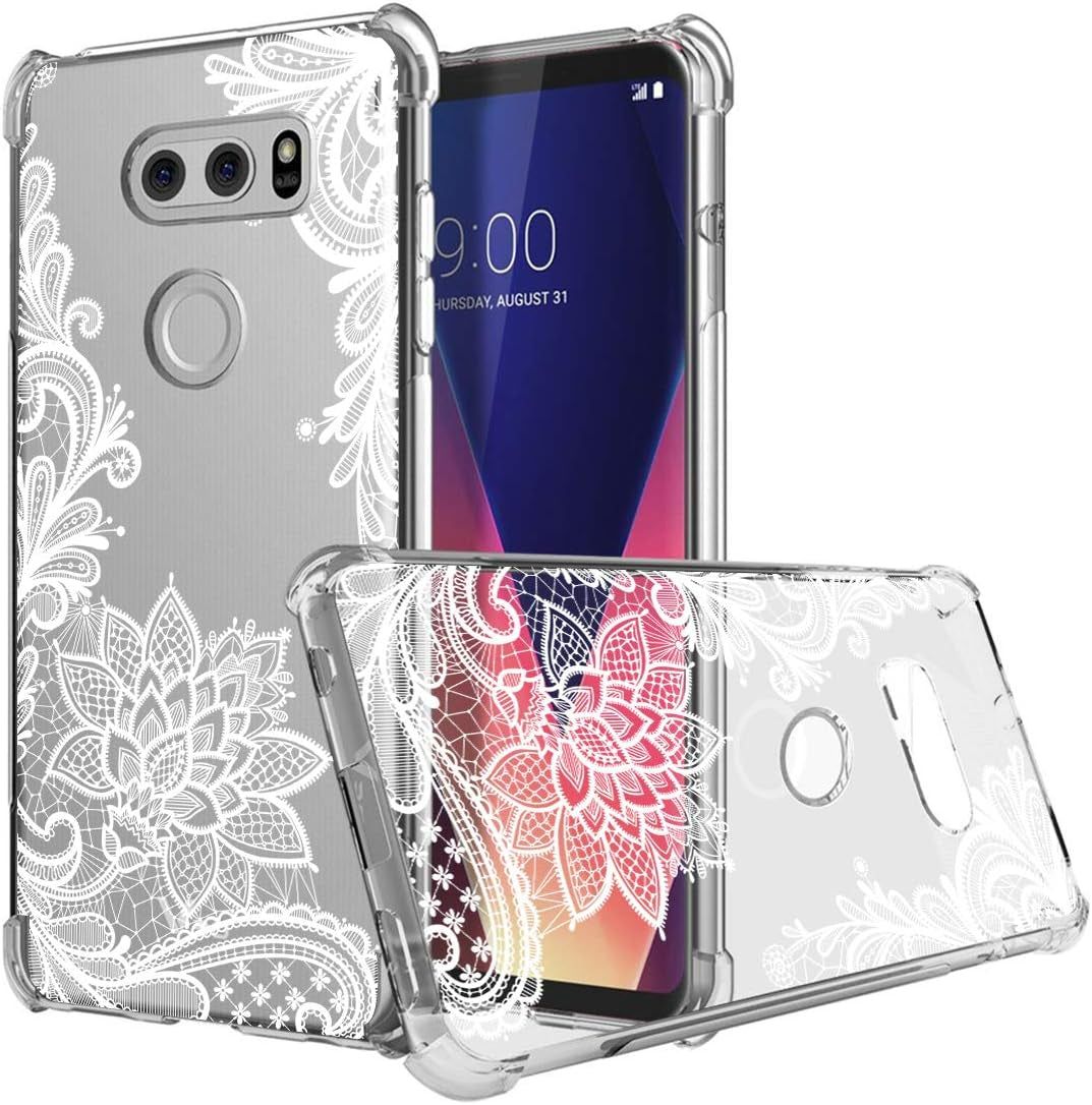 Sidande for LG V30 Case, Shockproof Clear Floral Soft Flexible TPU Slim Phone Case Cover for LG V30, for LG V30S,For LG V30 Plus,For LG V35,For LG V35 Thinq 2017 Release (Mandala)  Sidande   