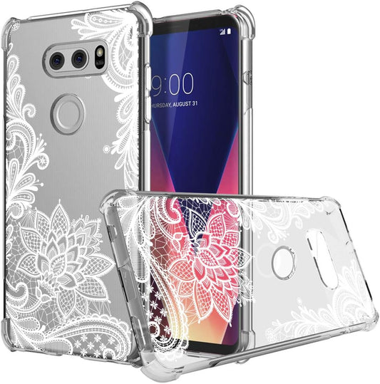 Sidande for LG V30 Case, Shockproof Clear Floral Soft Flexible TPU Slim Phone Case Cover for LG V30, for LG V30S,For LG V30 Plus,For LG V35,For LG V35 Thinq 2017 Release (Mandala)  Sidande   
