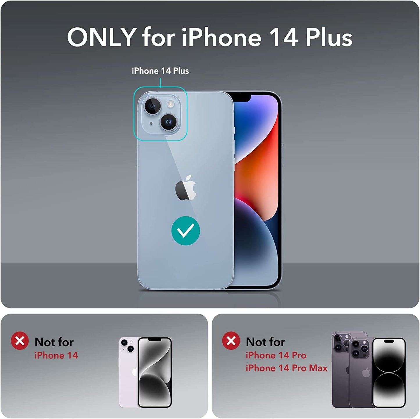 ESR for Iphone 14 plus Case, Compatible with Magsafe, Shockproof Military-Grade Protection, Yellowing Resistant, Magnetic Phone Case for Iphone 14 Plus, Classic Hybrid Case (Halolock), Clear  Electronic Silk Road Corp   