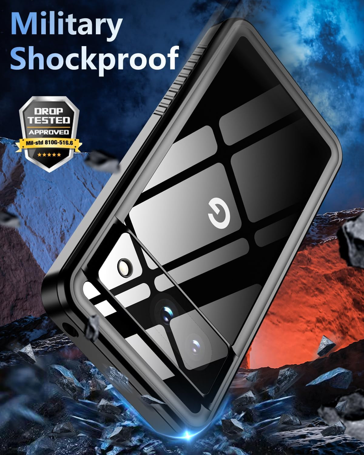 Oterkin for Google Pixel 8 Case Waterproof, Pixel 8 Case with Built-In Screen&Camera Protector,360° Full Body Protection Dustproof Shockproof Anti-Scratch Case for Pixel 8 6.2" -Black  Oterkin   