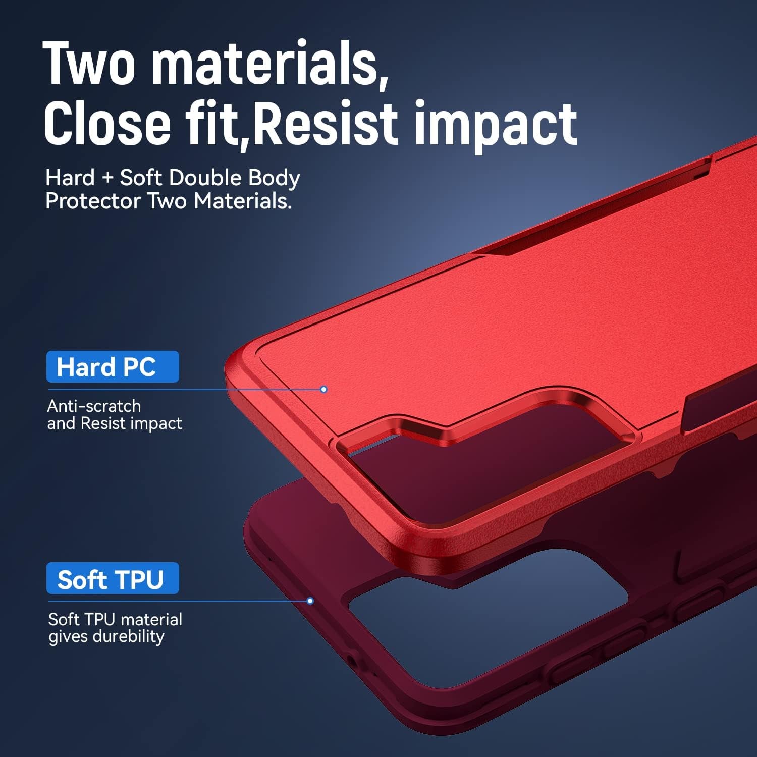 For Samsung Galaxy S21 Case, Galaxy S21 Case with HD Screen Protector [Military Grade Drop Tested] Heavy-Duty Tough Rugged Shockproof Protective Case for S21, Red  BOYOSS   