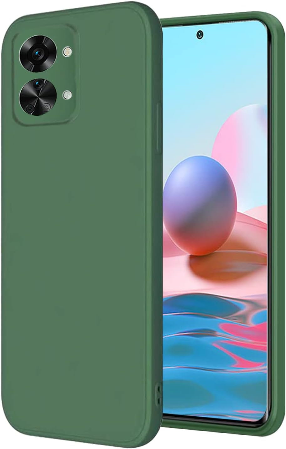 Yarxiawin Compatible for Oneplus Nord 2T Case Silicone Purple, Soft and Silky Oneplus Nord 2T Phone Case Shockproof Cover Anti-Fingerprint (Camellia Red)  Yarxiawin Dark Green  