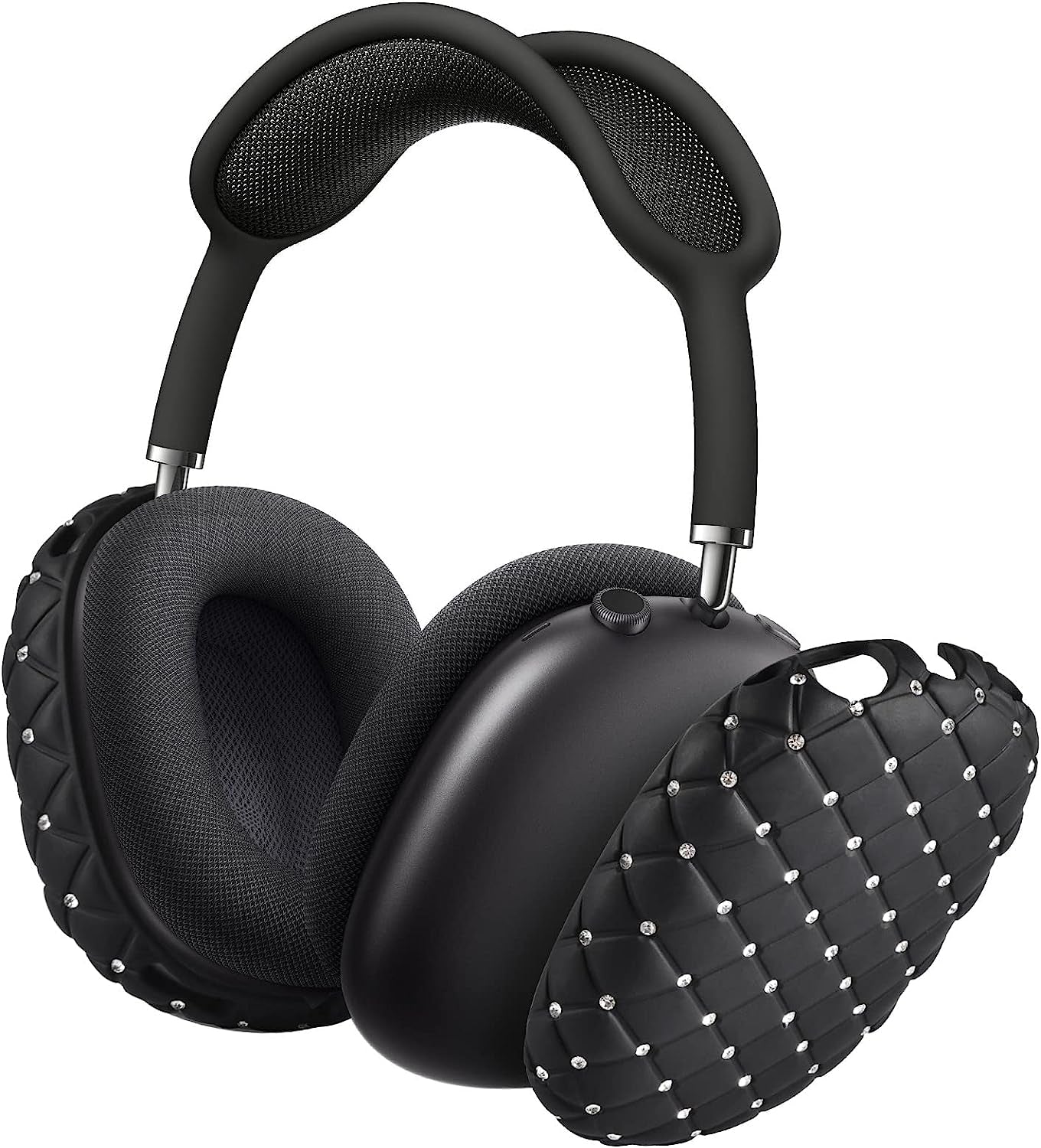 VISOOM Airpod Max Case Cover - Airpods Max Bling Cases Women Crystal TPU Soft Anti-Scratch Protective Girl Accessories for Apple Airpods Max  VISOOM Black  