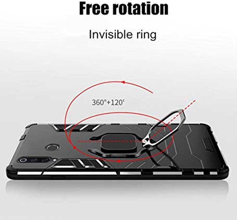 Duolide for Huawei P30 Lite Case, 2 in 1 Hybrid Heavy Duty Armor Shockproof Defender Kickstand Dual Layer Bumper Hard Back Case Cover Tempered Glass Screen Protector，Black  DuoLide   