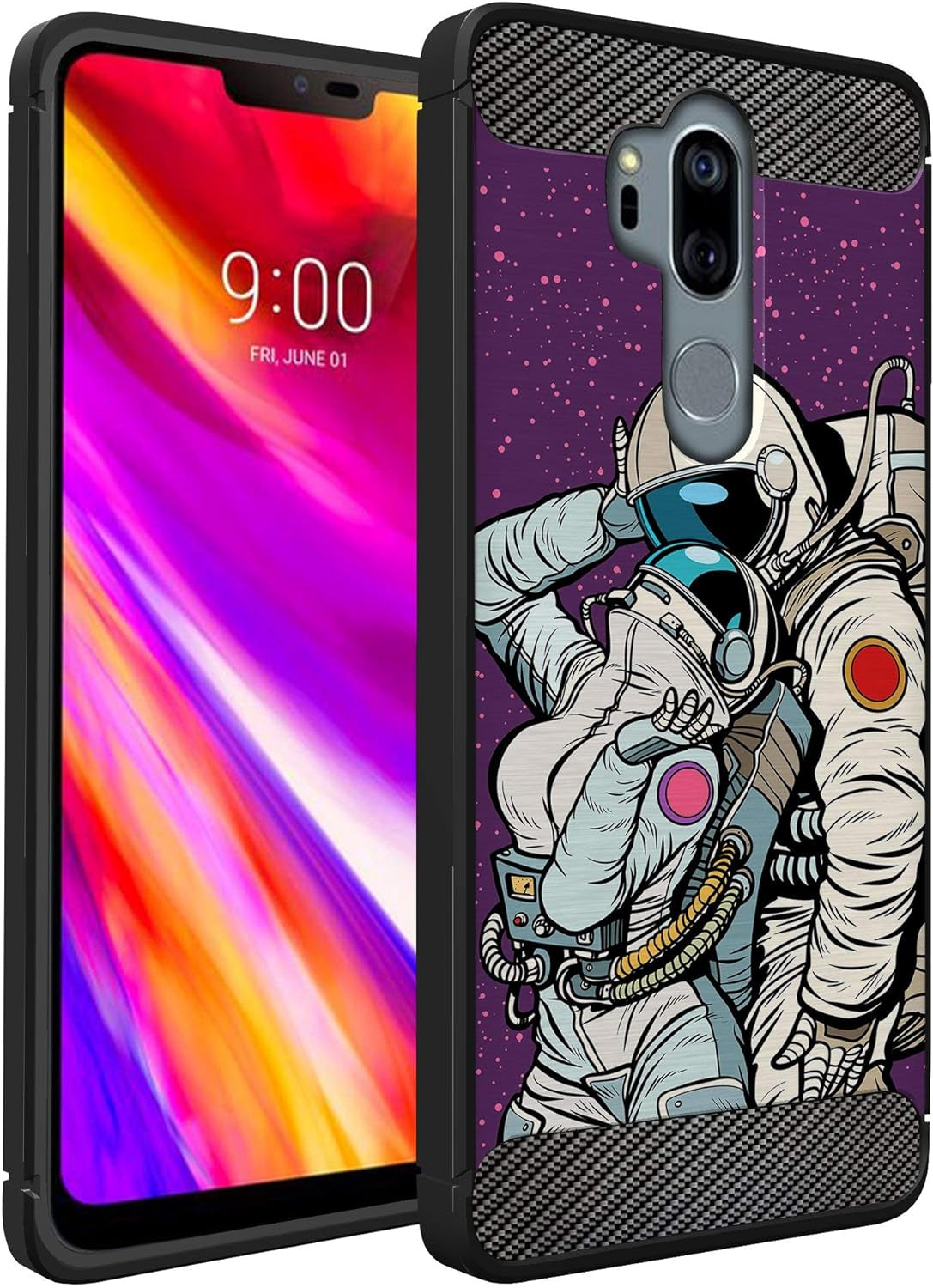Casesondeck Case Compatible with [LG G7 / LG G7 Thinq] Pictorial Patterned TPU Design Case Flexible Slim and Elegant (Cobra Tiger)  CasesonDeck Deep Space Romance  