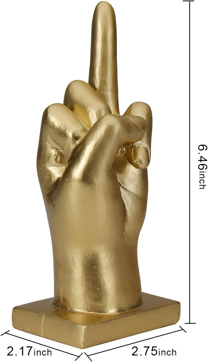 Hanna Roberts Polyresin Gold Hand Ring Holder for Jewelry, Engagement Wedding Ring, 2.75" X 2.2" X 6.5"  Hanna Roberts LLC   