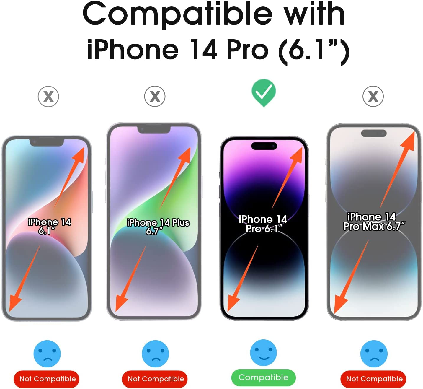 Amfilm Onetouch Glass Screen Protector Compatible for Iphone 14 Pro 6.1 Inch 2022, Easiest Installation, Dynamic Island Compatible, Bubble Free and Full Coverage Case Friendly, Tempered Glass, 2 Pack  TechMatte   